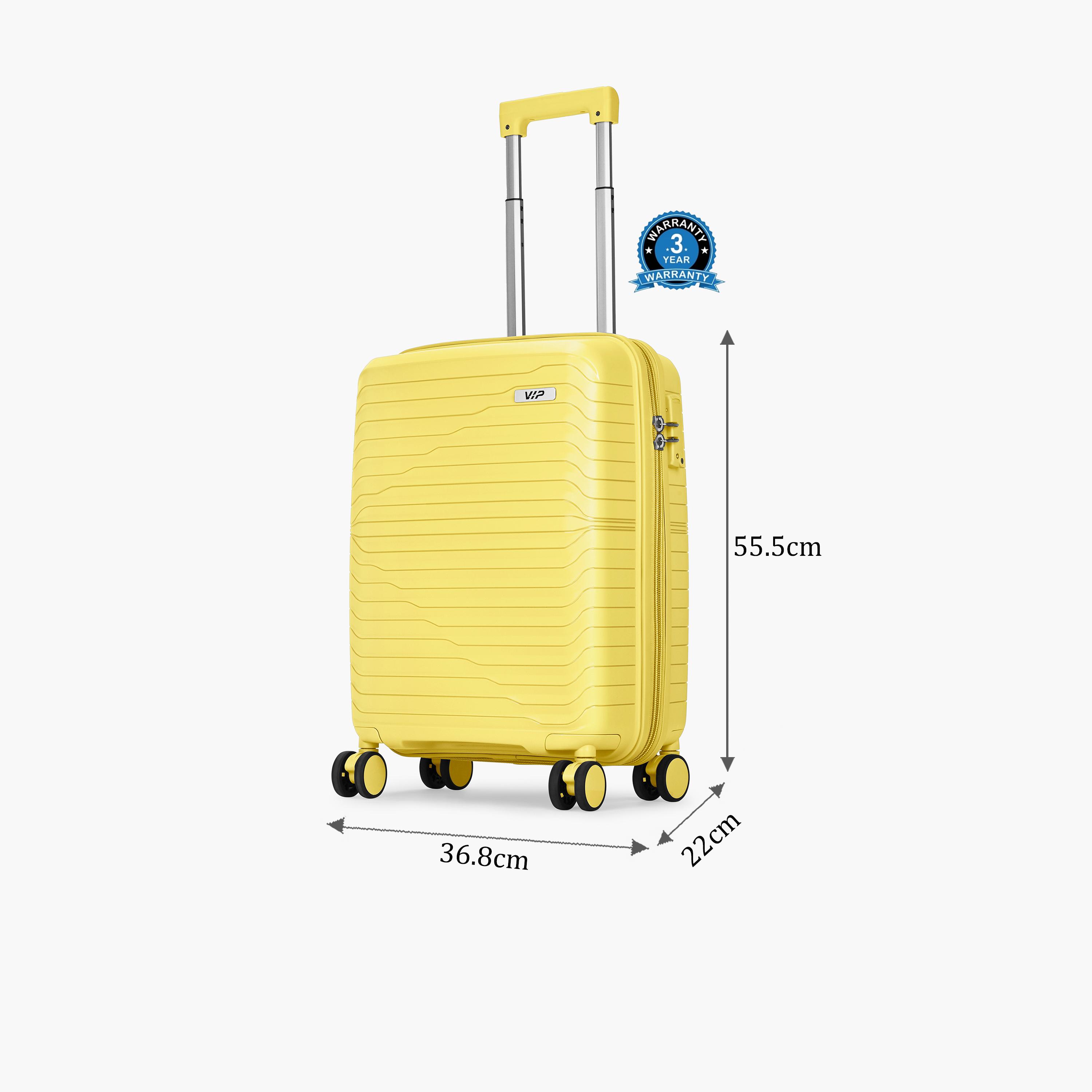 VIP Tourage 55.5 CM Small Cabin Polypropylene Hard Sided 4-Wheeler Spinner Trolley Bag with TSA Lock-travel-luggagesandbags-luggage-image-2