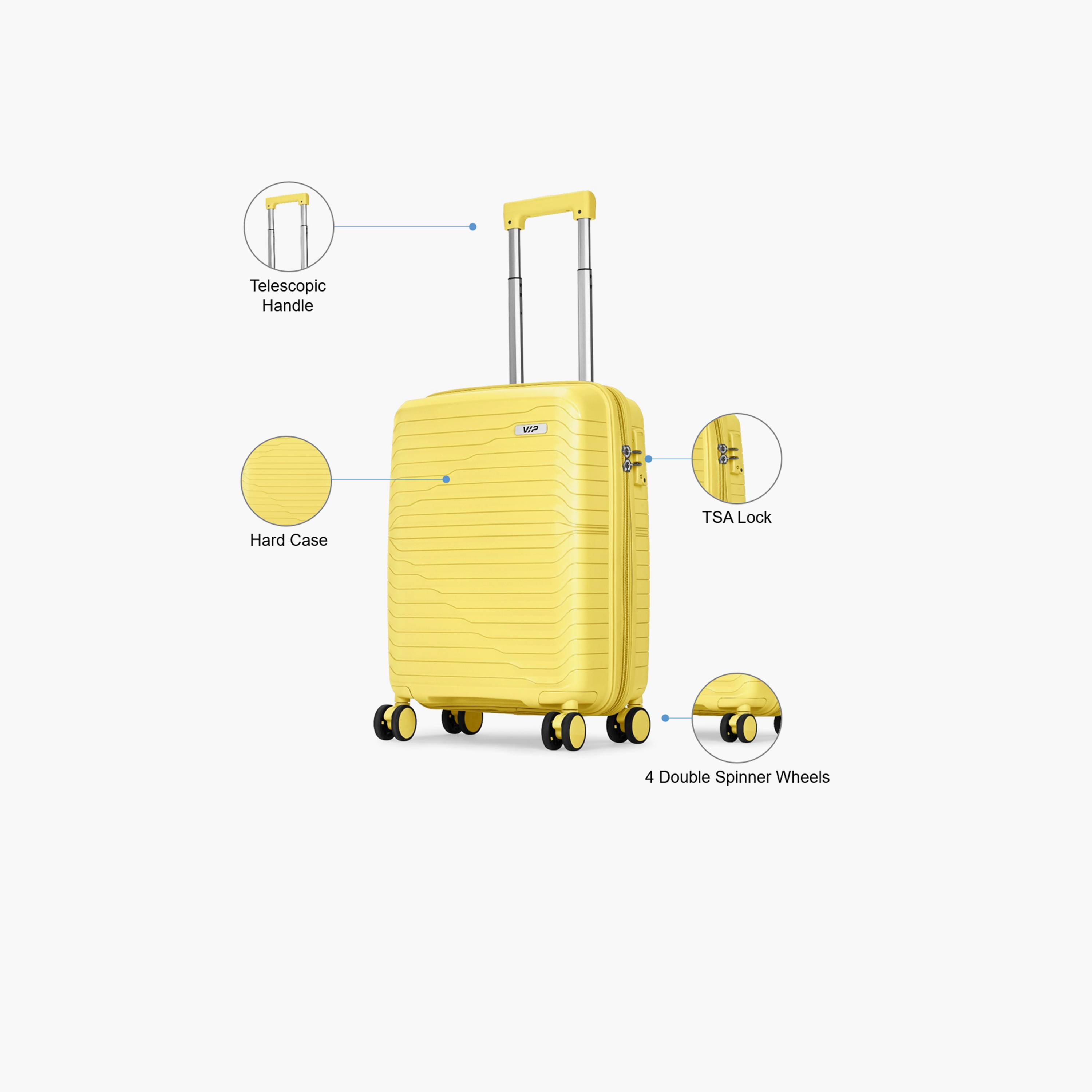 VIP Tourage 55.5 CM Small Cabin Polypropylene Hard Sided 4-Wheeler Spinner Trolley Bag with TSA Lock-travel-luggagesandbags-luggage-image-3