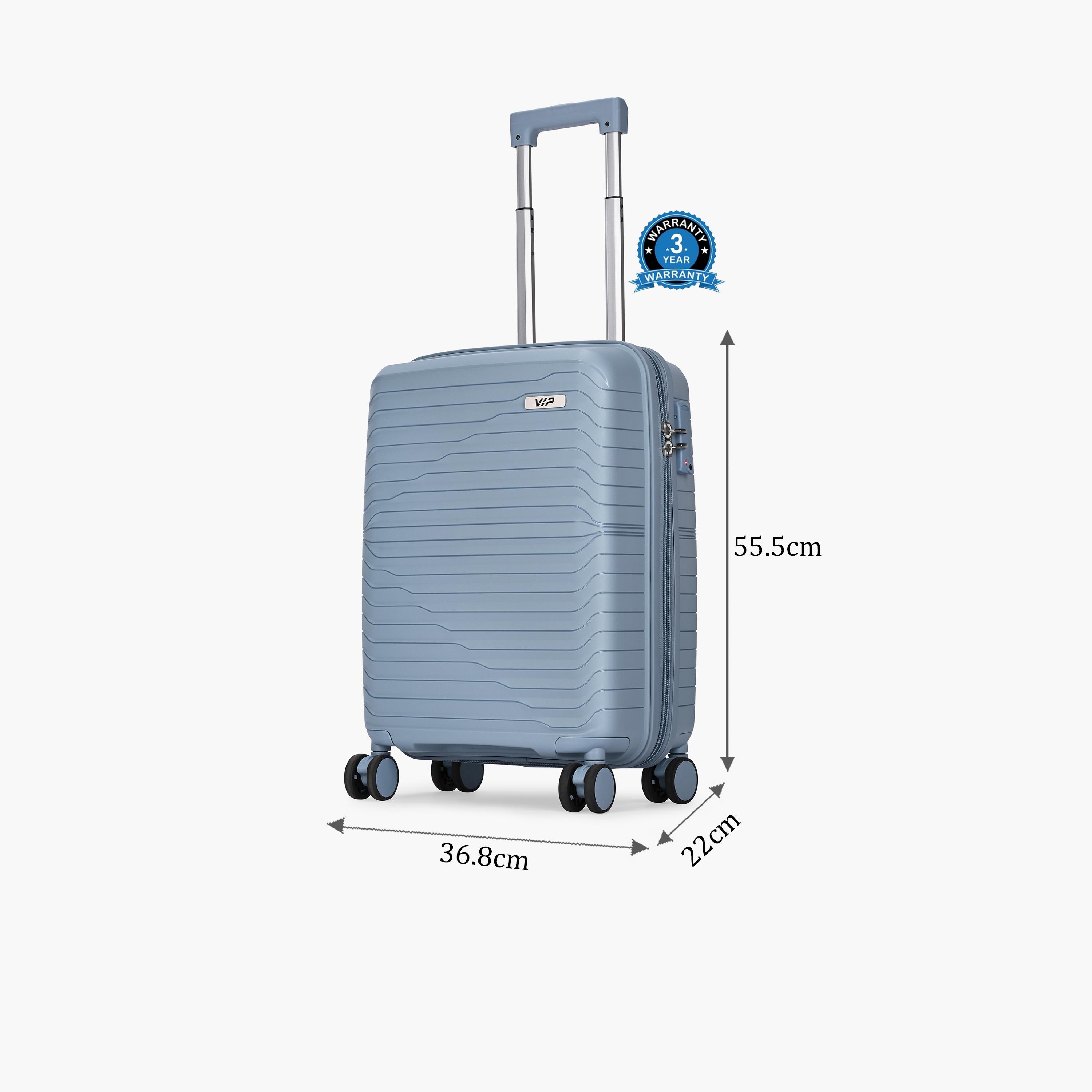 VIP Tourage 55.5 CM Small Cabin Polypropylene Hard Sided 4-Wheeler Spinner Trolley Bag with TSA Lock-travel-luggagesandbags-luggage-image-2