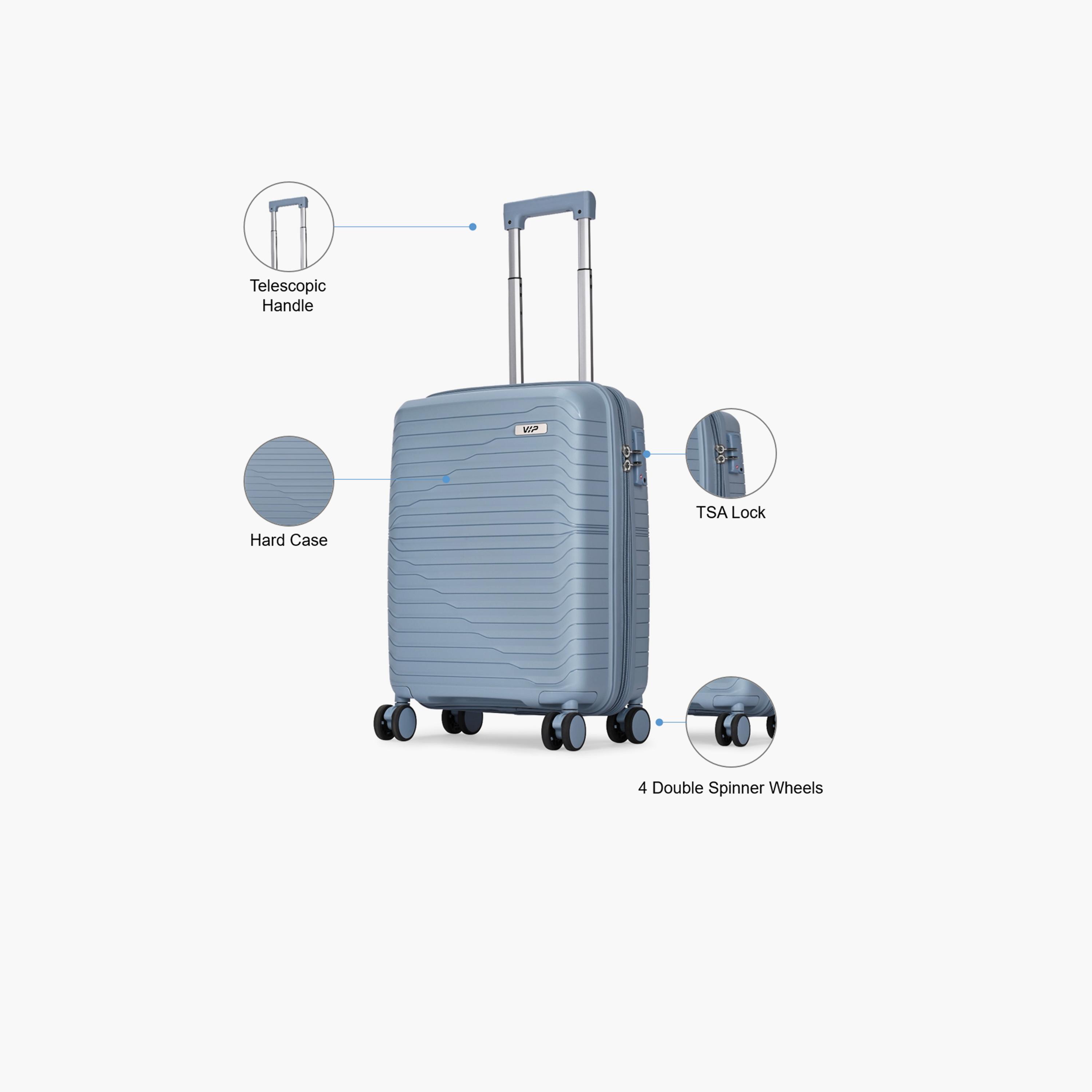 VIP Tourage 55.5 CM Small Cabin Polypropylene Hard Sided 4-Wheeler Spinner Trolley Bag with TSA Lock-travel-luggagesandbags-luggage-image-3