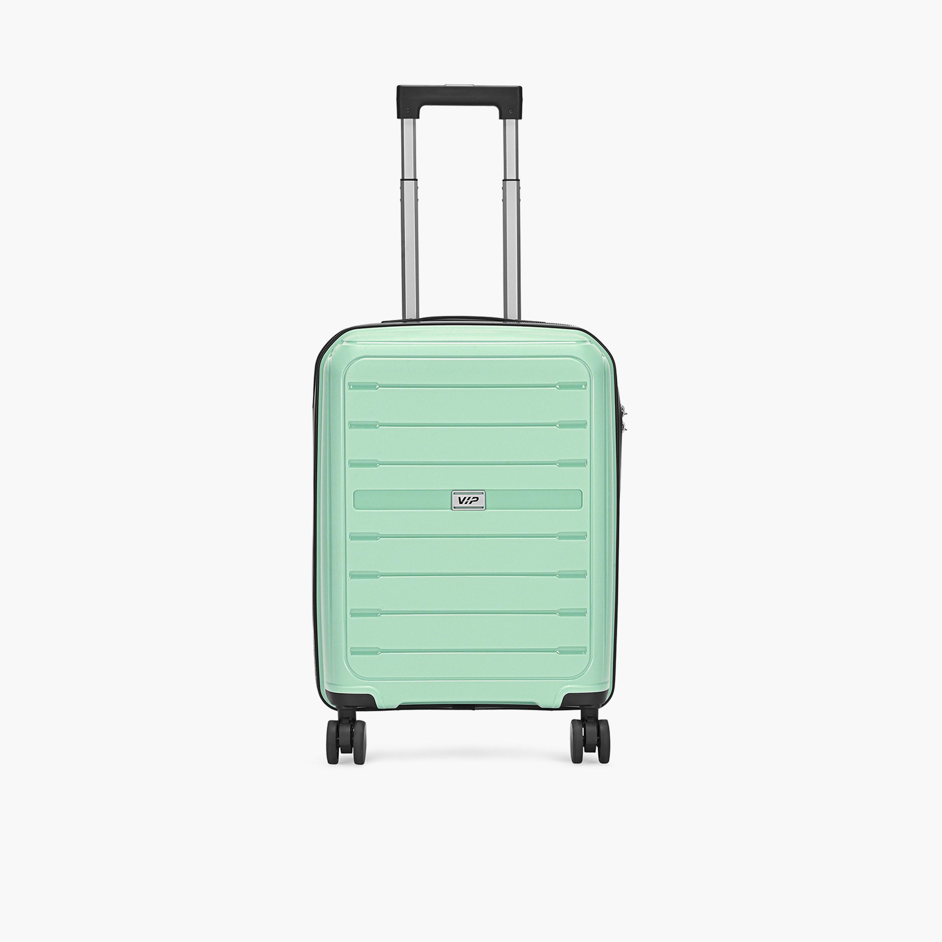VIP Trekk 55.5 CM Small Cabin Polypropylene Hard Sided 4-Wheeler Spinner Trolley Bag with Combination Lock-travel-luggagesandbags-luggage-image-1
