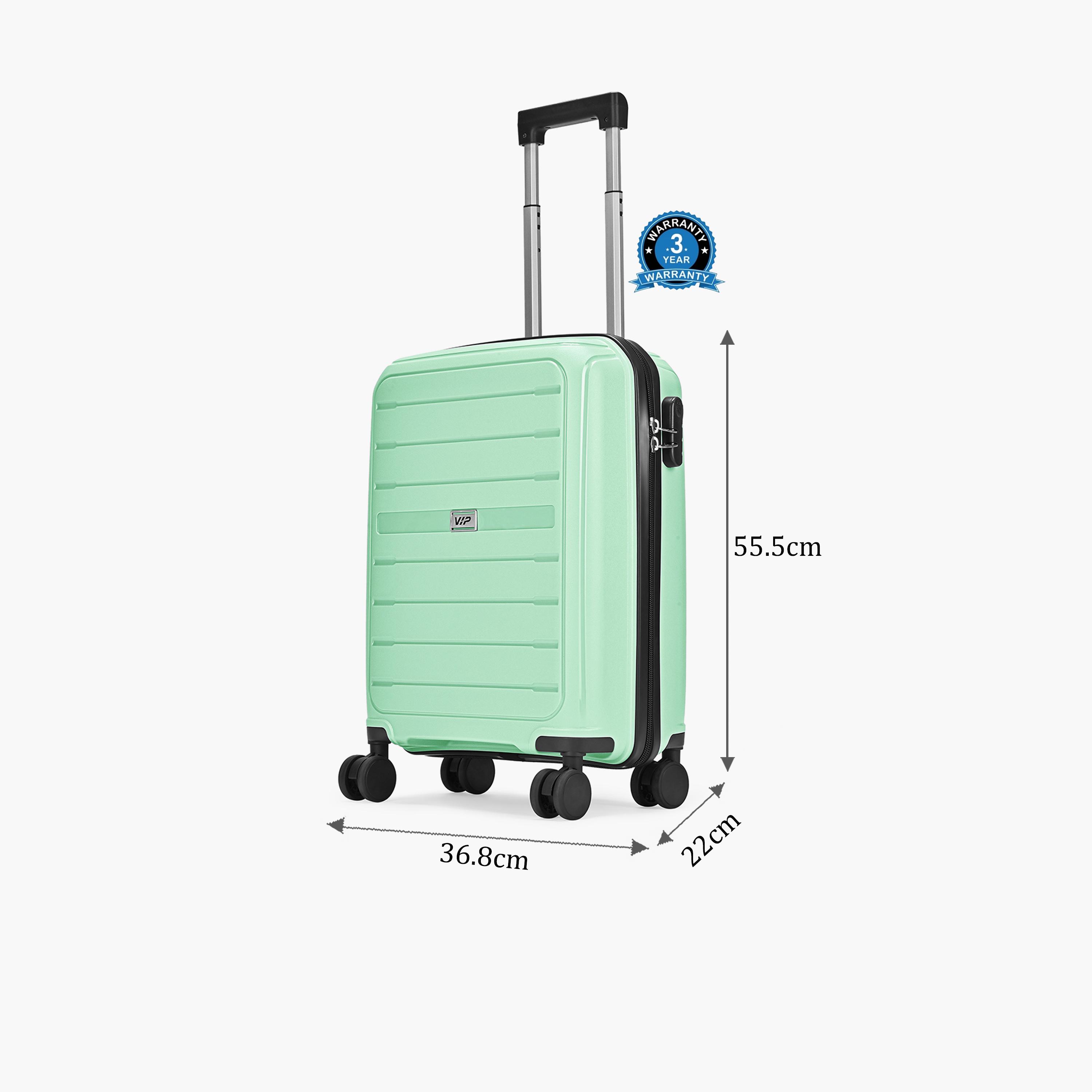 VIP Trekk 55.5 CM Small Cabin Polypropylene Hard Sided 4-Wheeler Spinner Trolley Bag with Combination Lock-travel-luggagesandbags-luggage-image-2