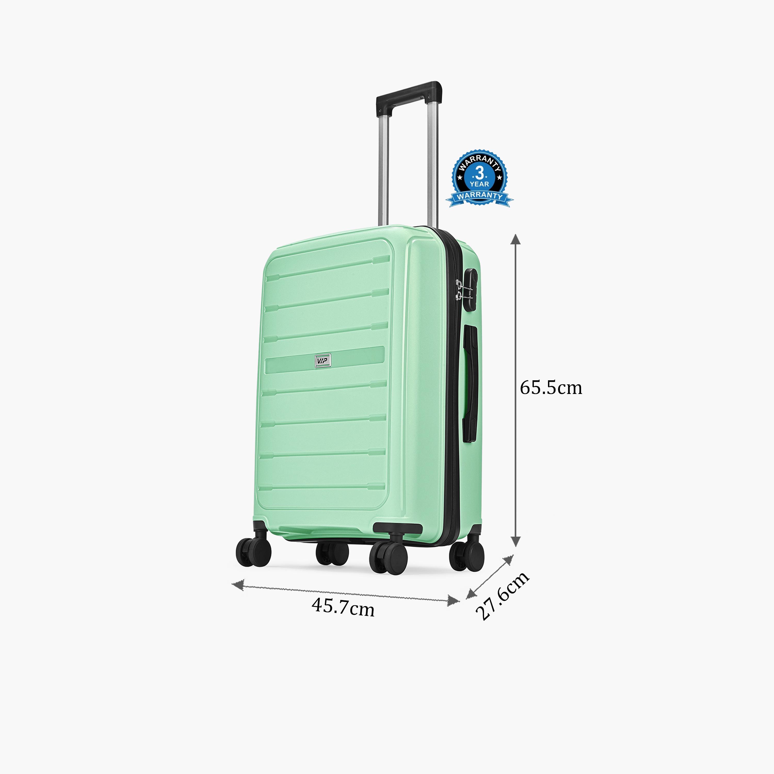 VIP Trekk 65.5 CM Medium Check-in Polypropylene Hard Sided 4-Wheeler Spinner Trolley Bag with Combination Lock-travel-luggagesandbags-luggage-image-2