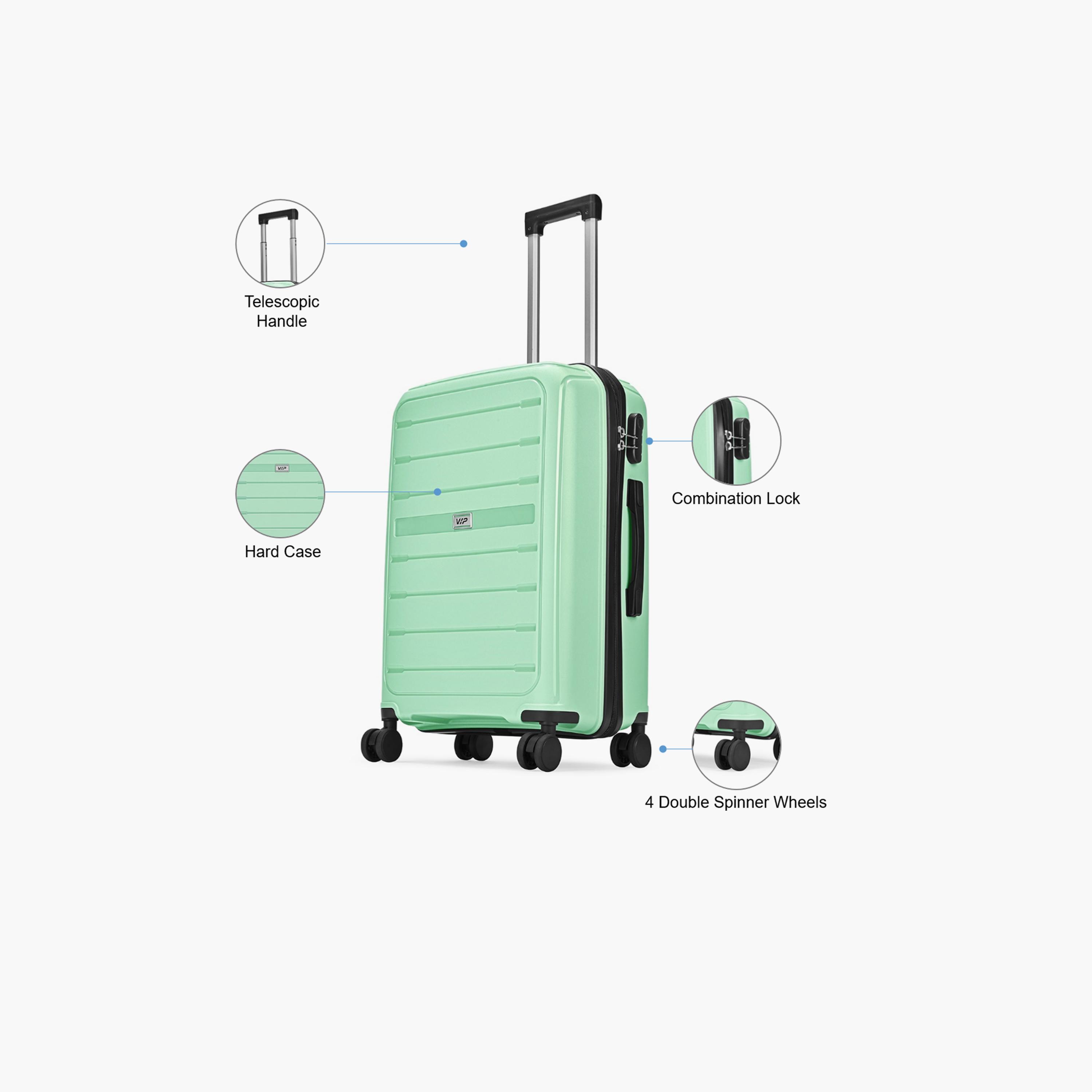 VIP Trekk 65.5 CM Medium Check-in Polypropylene Hard Sided 4-Wheeler Spinner Trolley Bag with Combination Lock-travel-luggagesandbags-luggage-image-3