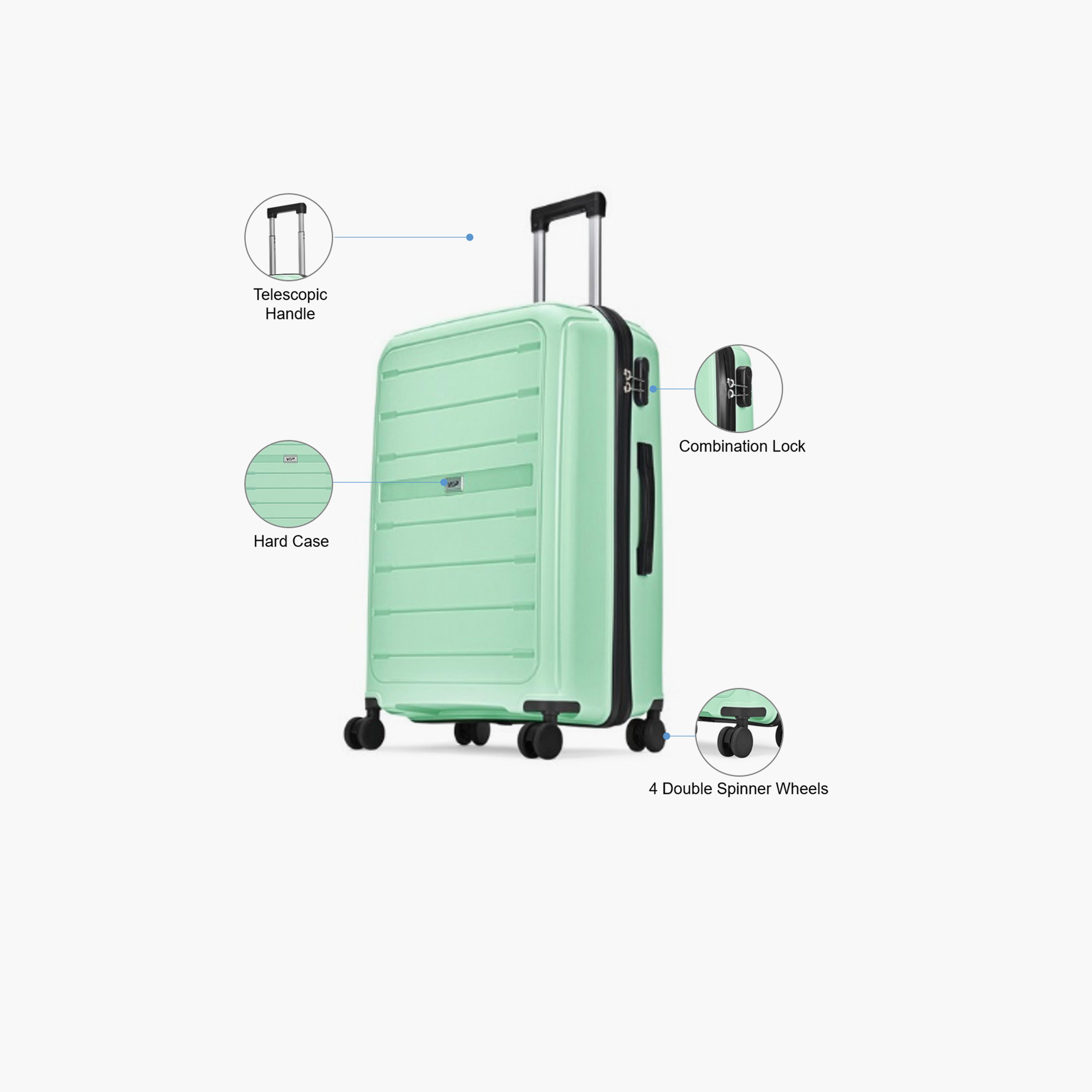 VIP Trekk 75.5 CM Large Check-in Polypropylene Hard Sided 4-Wheeler Spinner Trolley Bag with Combination Lock-travel-luggagesandbags-luggage-image-3