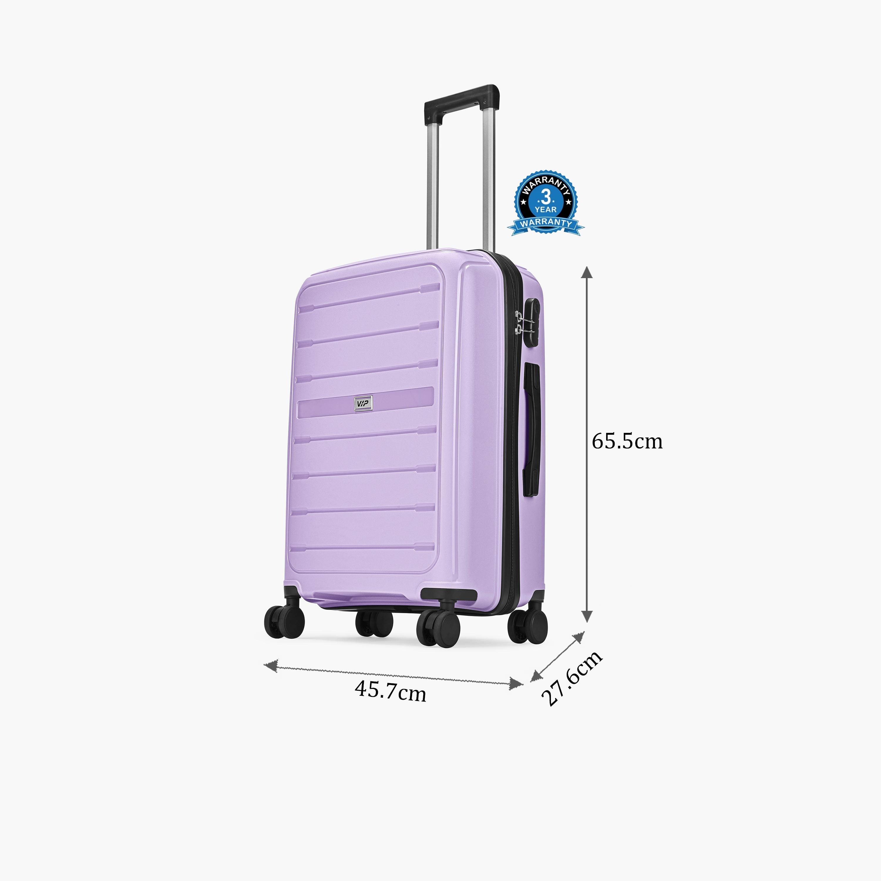 VIP Trekk 65.5 CM Medium Check-in Polypropylene Hard Sided 4-Wheeler Spinner Trolley Bag with Combination Lock-travel-luggagesandbags-luggage-image-2