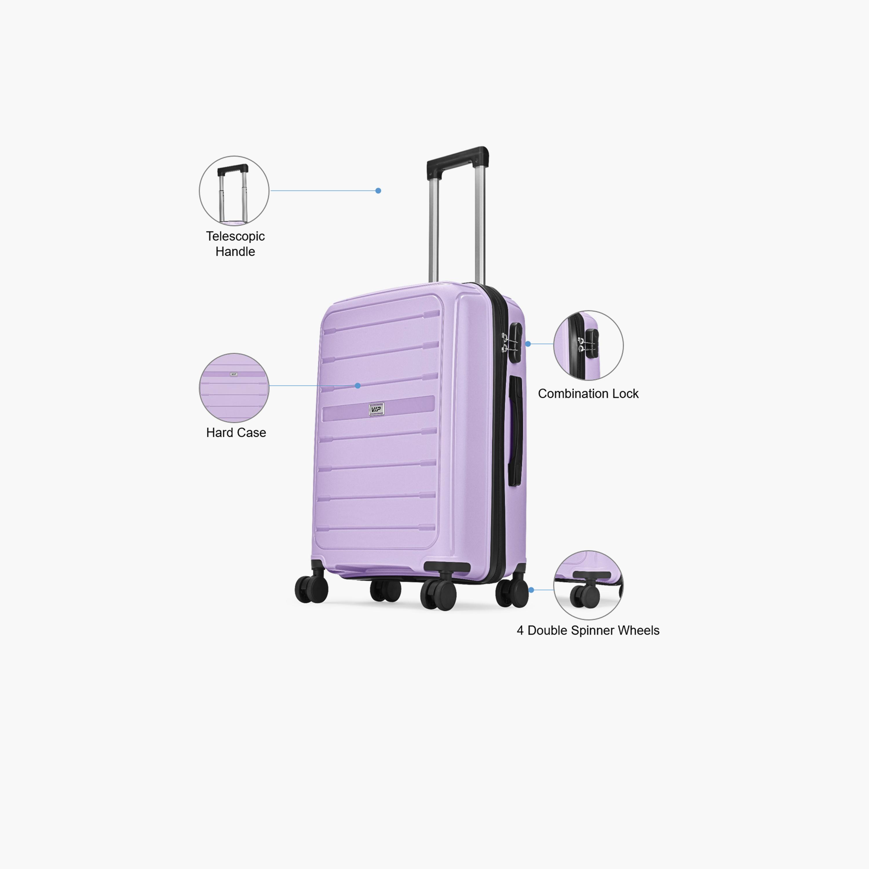 VIP Trekk 65.5 CM Medium Check-in Polypropylene Hard Sided 4-Wheeler Spinner Trolley Bag with Combination Lock-travel-luggagesandbags-luggage-image-3