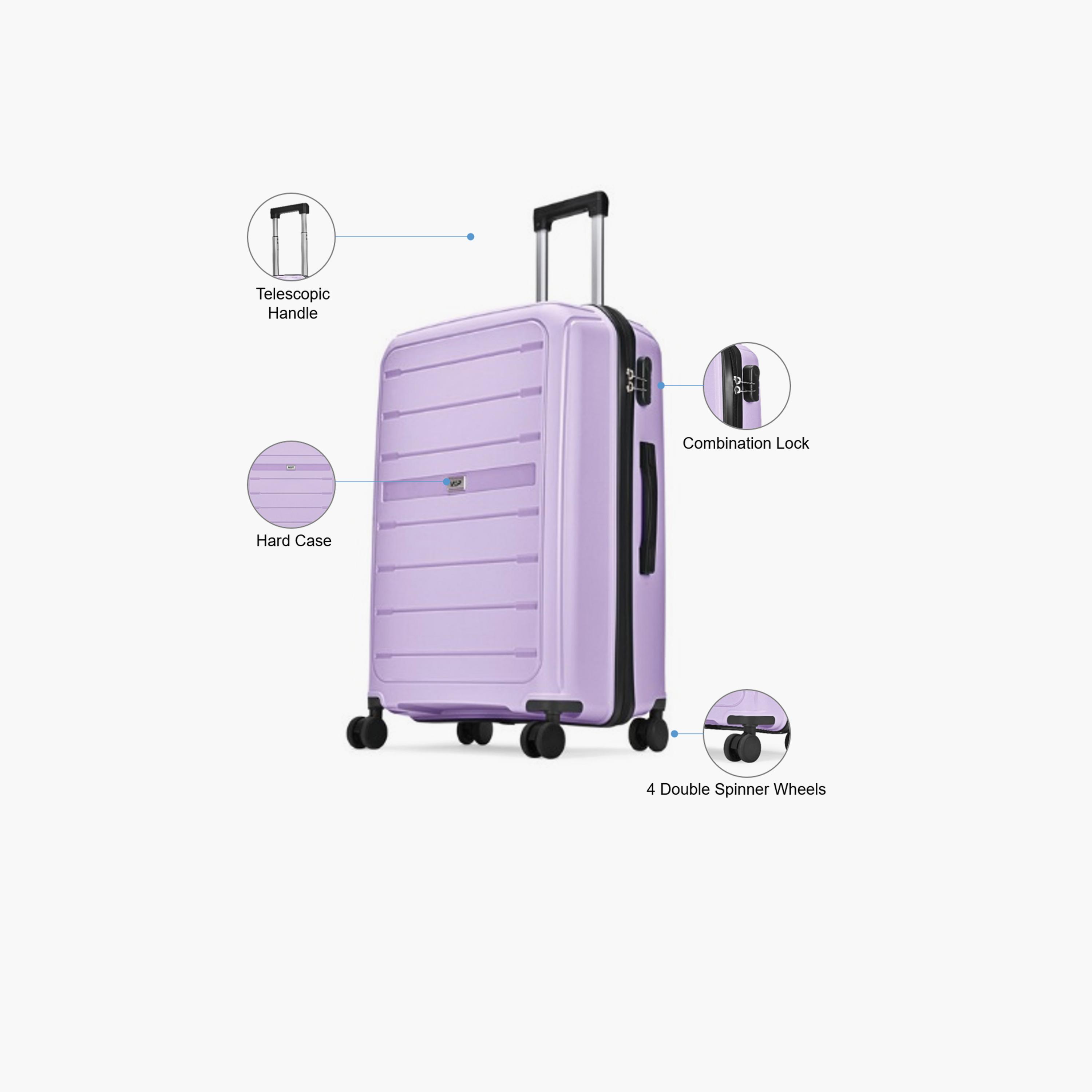 VIP Trekk 75.5 CM Large Check-in Polypropylene Hard Sided 4-Wheeler Spinner Trolley Bag with Combination Lock-travel-luggagesandbags-luggage-image-3