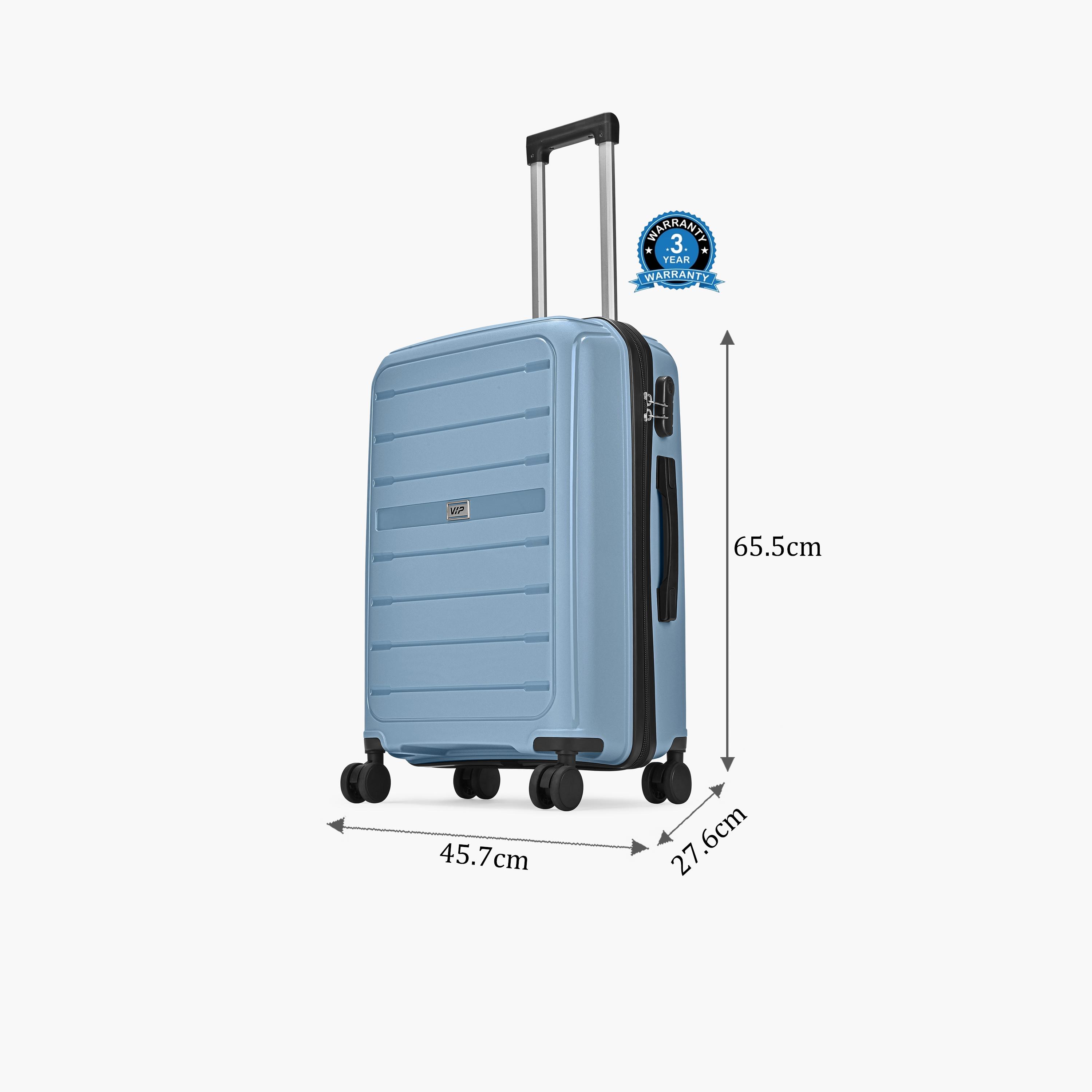 VIP Trekk 65.5 CM Medium Check-in Polypropylene Hard Sided 4-Wheeler Spinner Trolley Bag with Combination Lock-travel-luggagesandbags-luggage-image-2