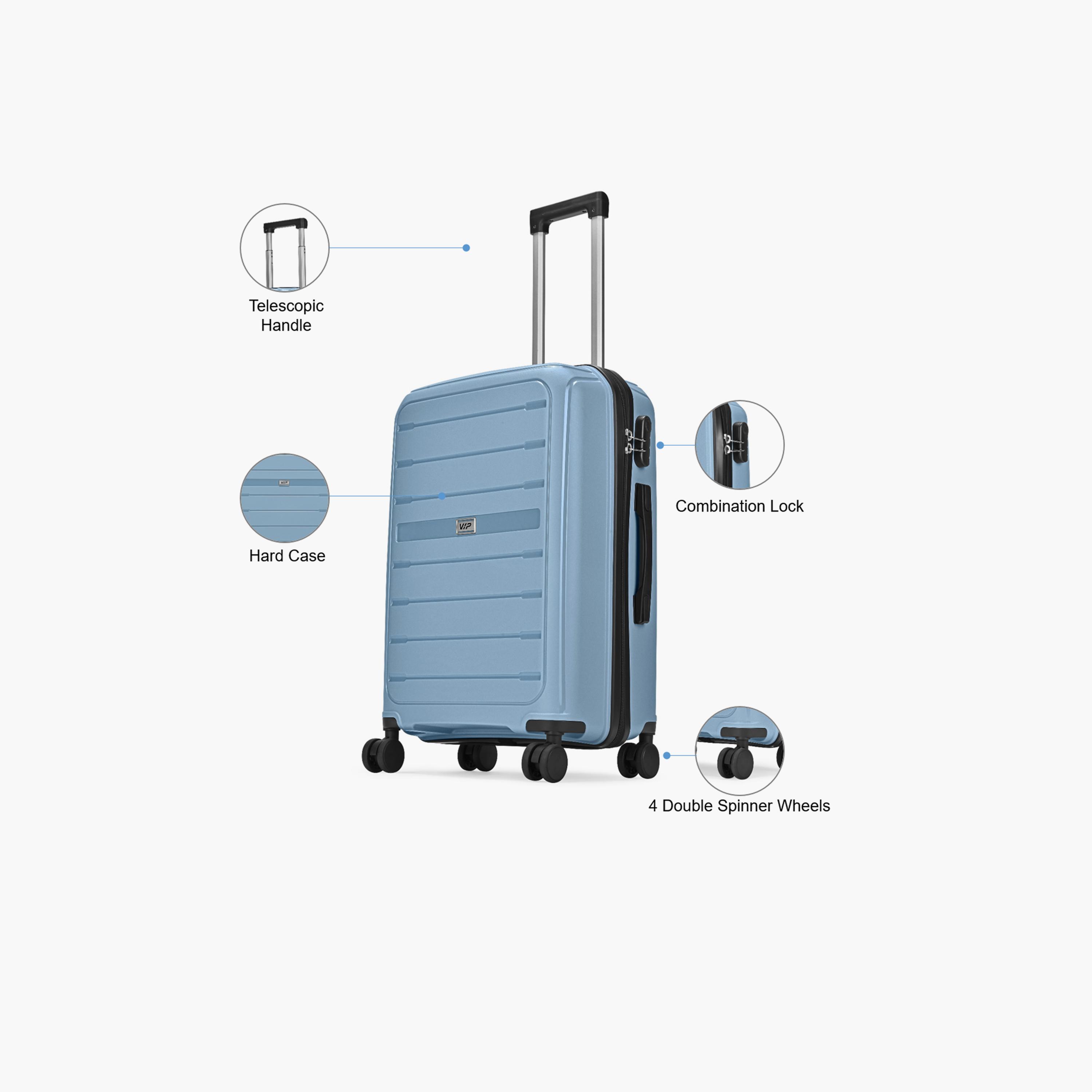 VIP Trekk 65.5 CM Medium Check-in Polypropylene Hard Sided 4-Wheeler Spinner Trolley Bag with Combination Lock-travel-luggagesandbags-luggage-image-3