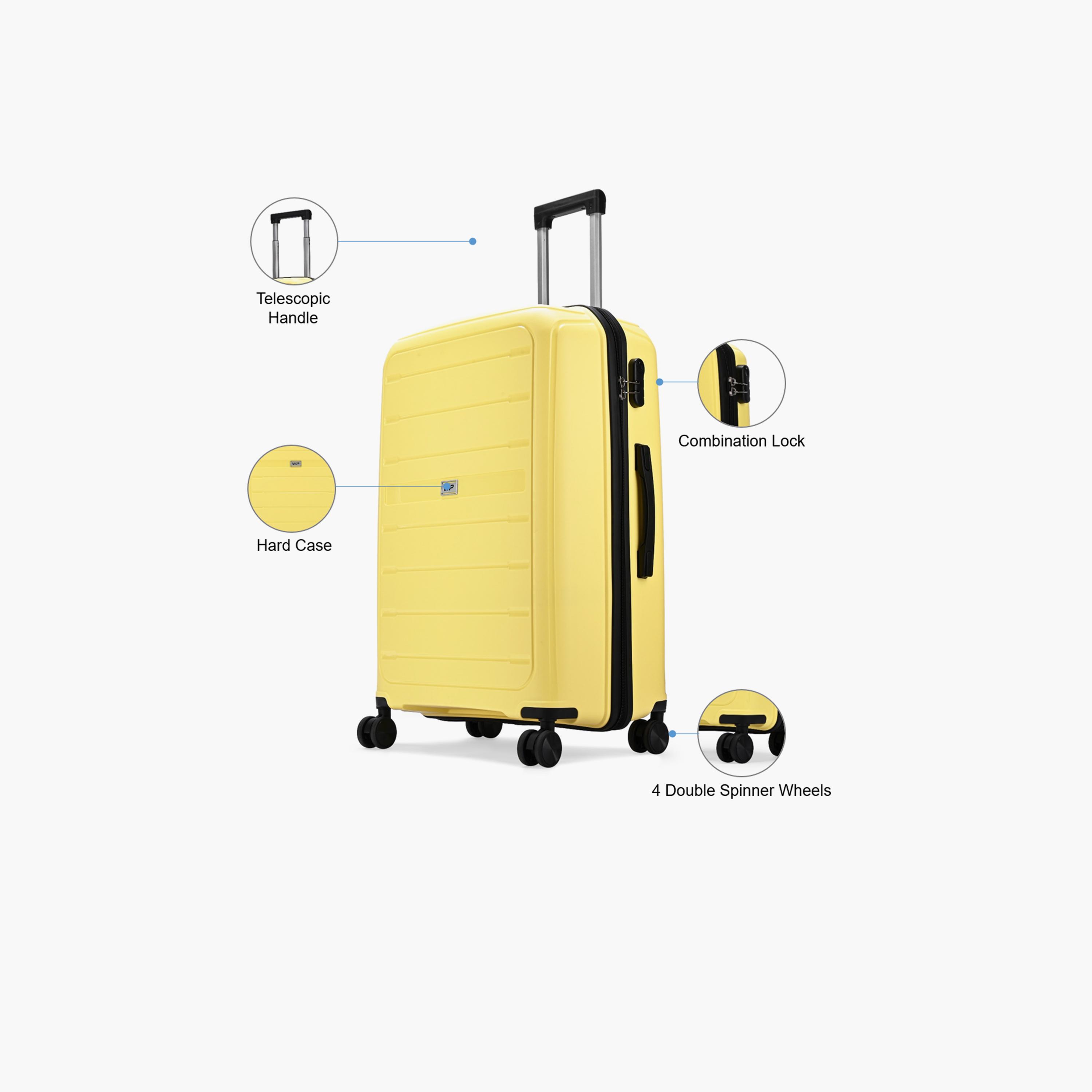 VIP Trekk 75.5 CM Large Check-in Polypropylene Hard Sided 4-Wheeler Spinner Trolley Bag with Combination Lock-travel-luggagesandbags-luggage-image-3