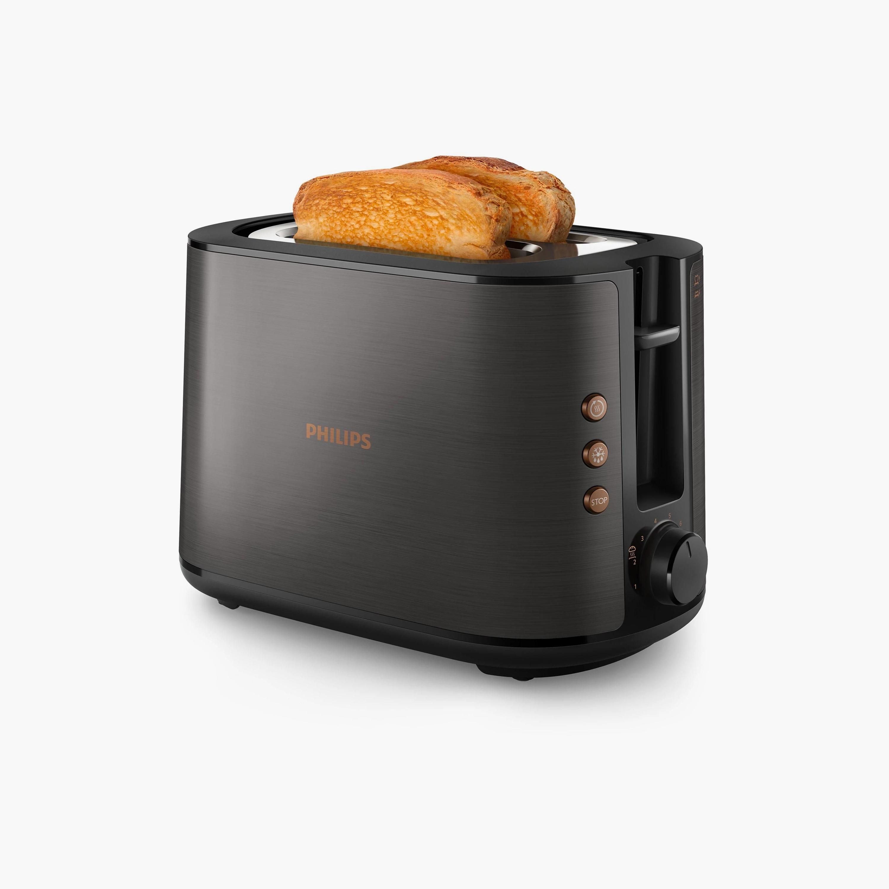 محمصة فيليبس ٥٠٠٠ سلسلة باللونين الأسود والنحاسي | HD2650-31-household-appliances-kitchenappliances-toasters-image-4