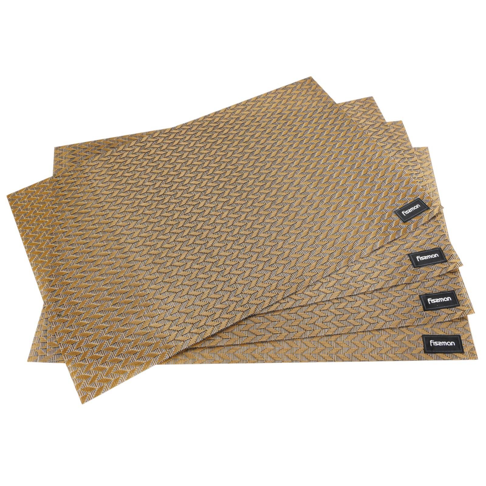 طقم لبادات صحون بارزة الملمس 4 قطع من فيسمان - 45x30 سم-household-dining-tablelinen-placemats-image-1