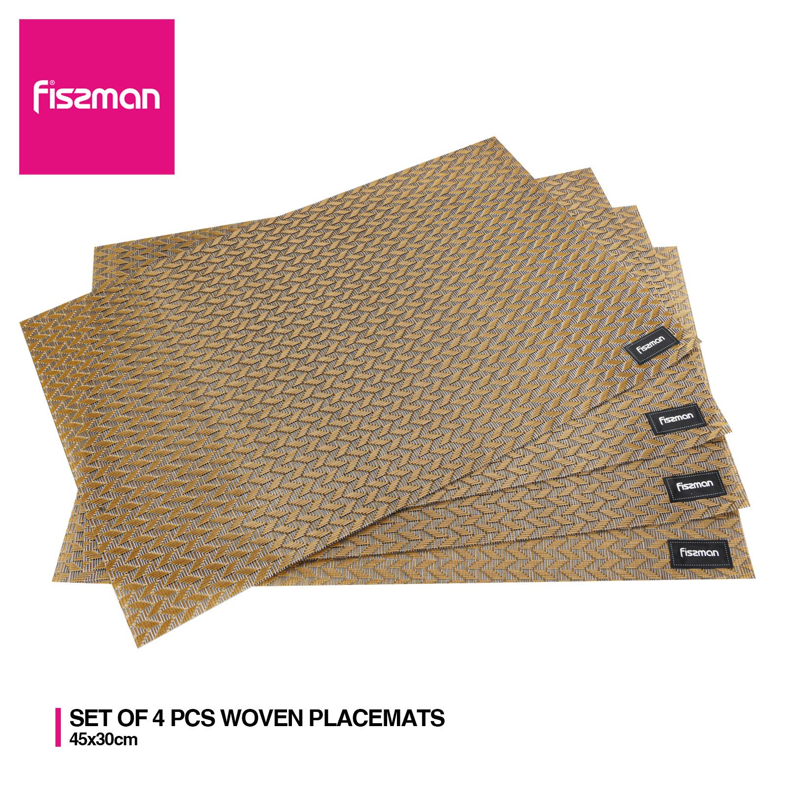 طقم لبادات صحون بارزة الملمس 4 قطع من فيسمان - 45x30 سم-household-dining-tablelinen-placemats-image-2