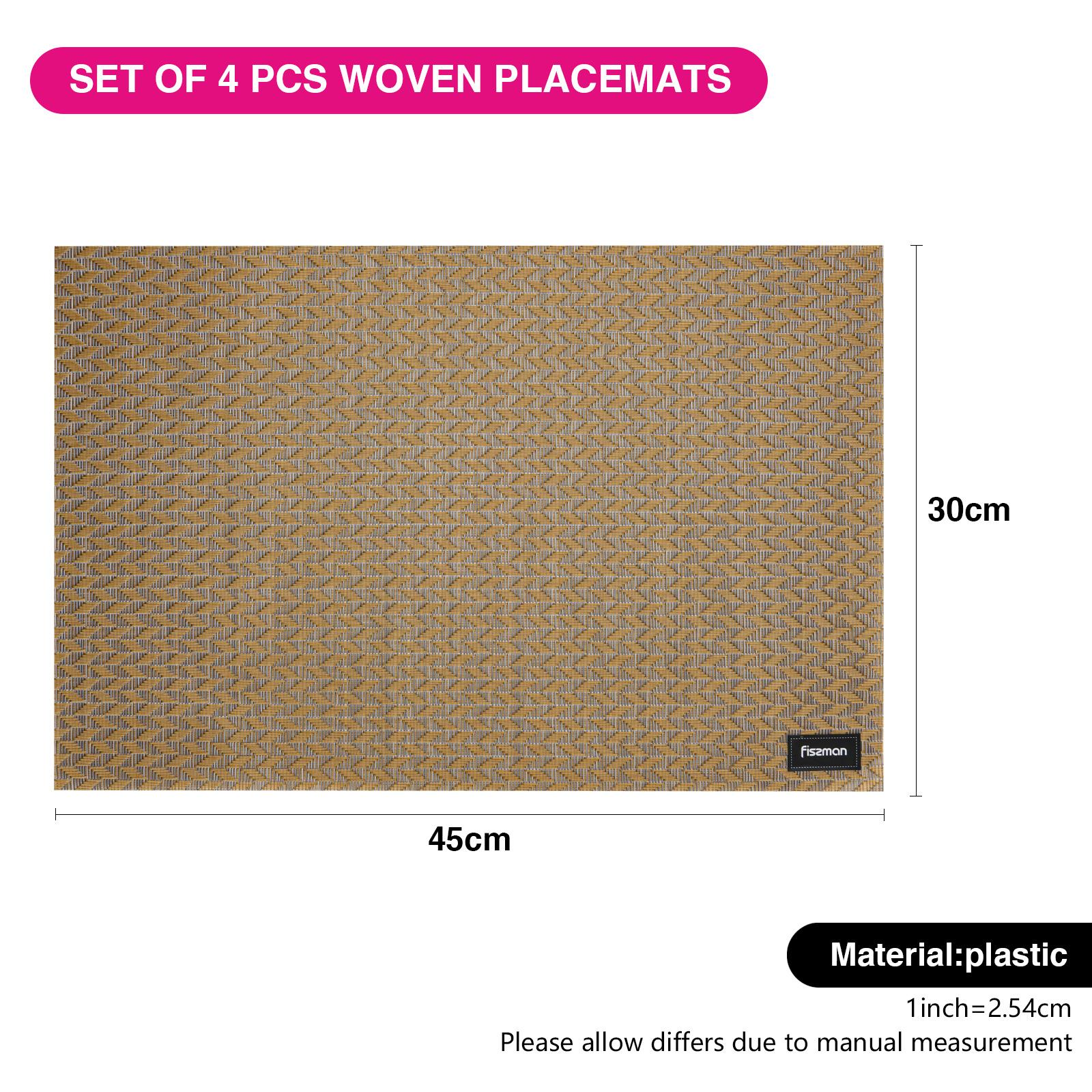 طقم لبادات صحون بارزة الملمس 4 قطع من فيسمان - 45x30 سم-household-dining-tablelinen-placemats-image-3