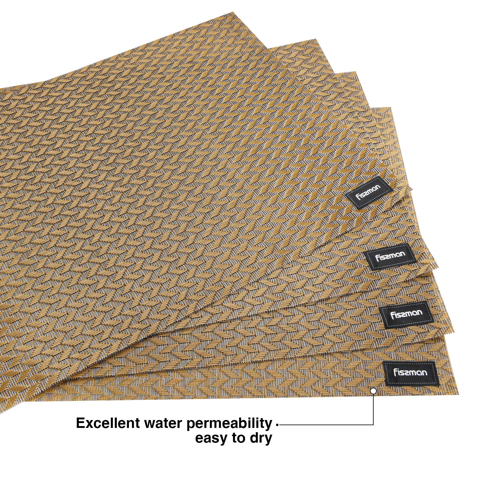 طقم لبادات صحون بارزة الملمس 4 قطع من فيسمان - 45x30 سم-household-dining-tablelinen-placemats-image-4