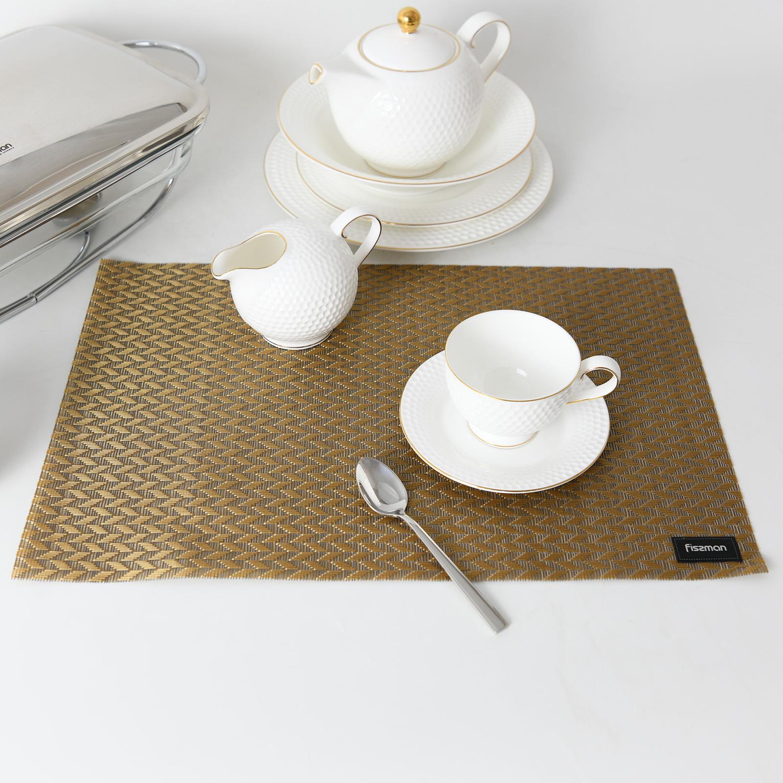 طقم لبادات صحون بارزة الملمس 4 قطع من فيسمان - 45x30 سم-household-dining-tablelinen-placemats-image-5