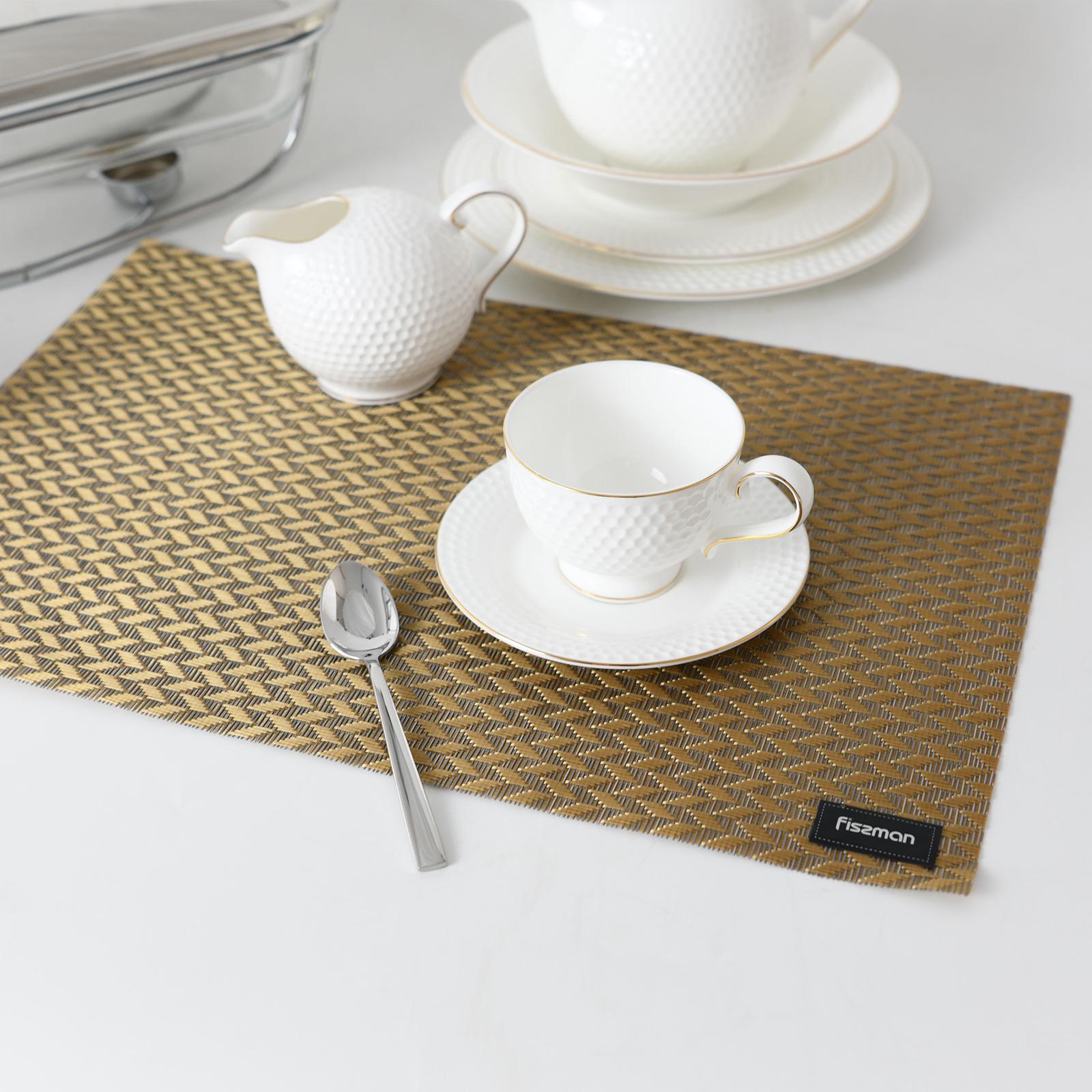 طقم لبادات صحون بارزة الملمس 4 قطع من فيسمان - 45x30 سم-household-dining-tablelinen-placemats-image-6