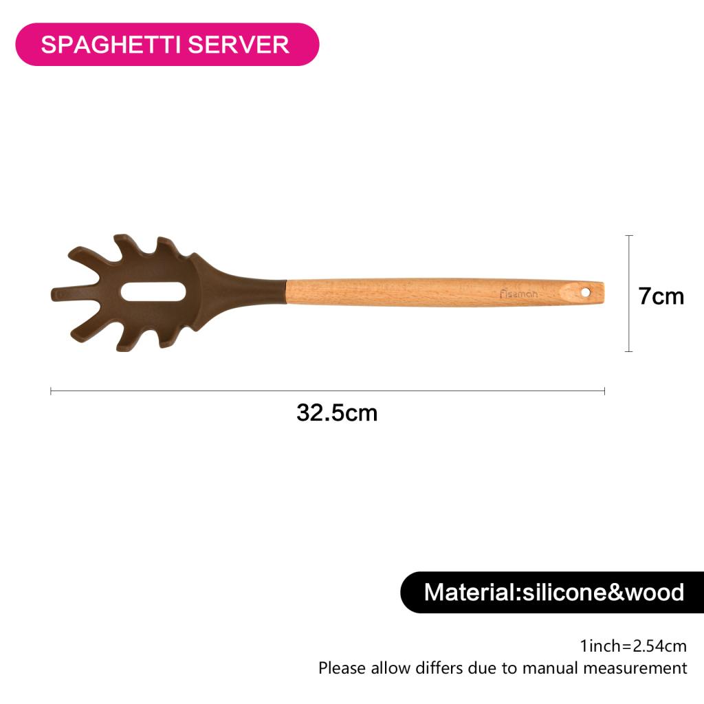 Silicone Spaghetti Server with Wooden Handle-household-kitchen-kitchentoolsandutensils-foodservingtools-image-3
