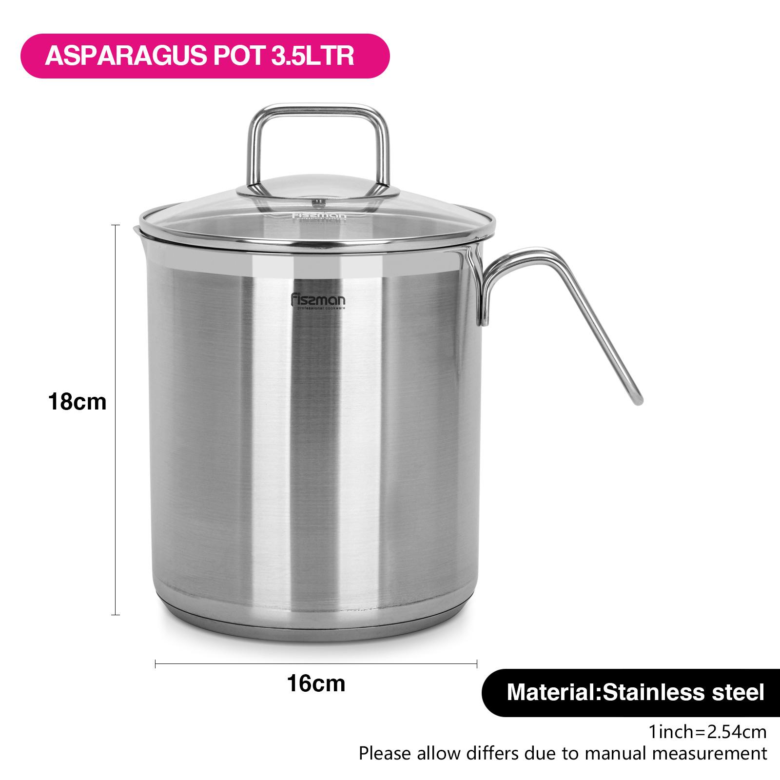 Fissman Asparagus Pot with Glass Lid and Steamer Basket - 16 cms-household-kitchen-cookware-potsandpans-image-5