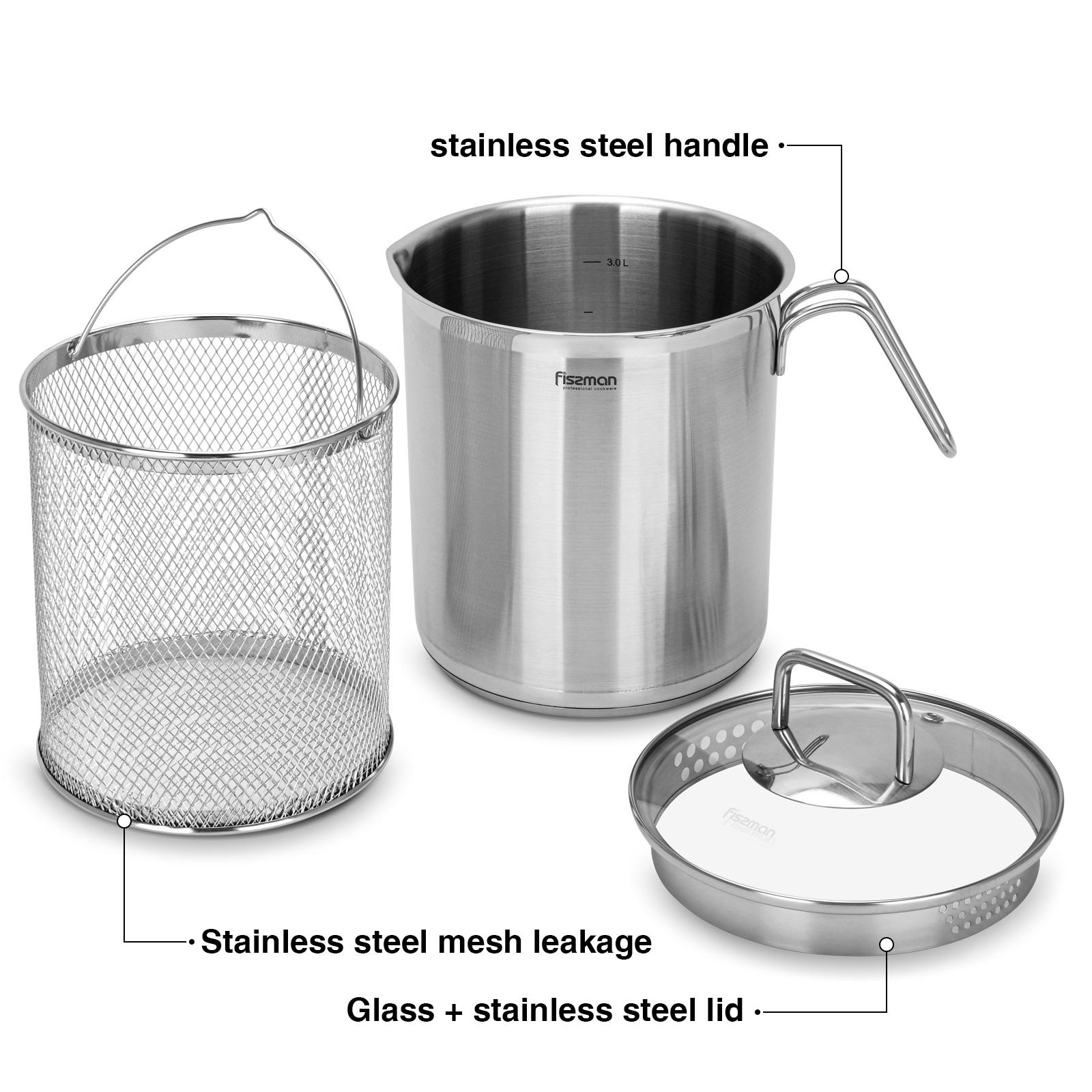 Fissman Asparagus Pot with Glass Lid and Steamer Basket - 16 cms-household-kitchen-cookware-potsandpans-image-6