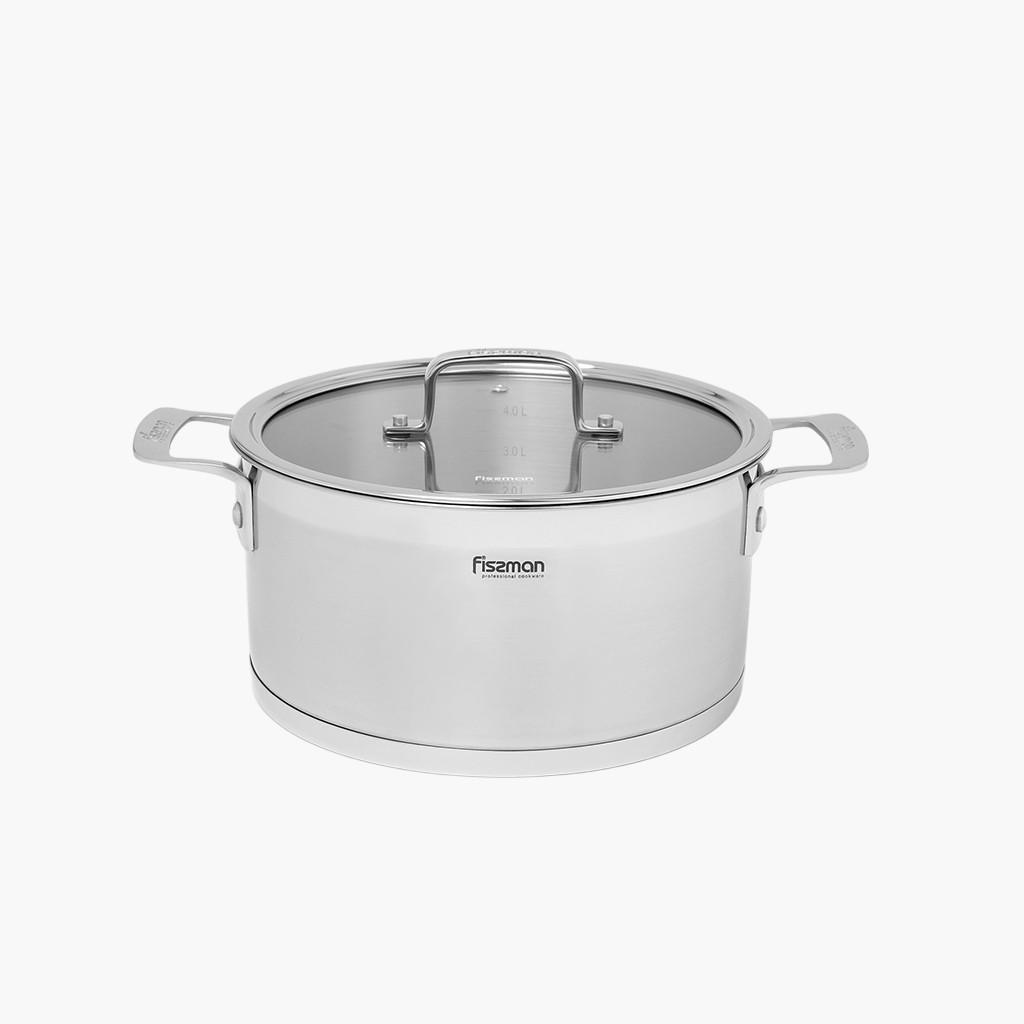 Fobus Stainless Steel Stockpot with Glass Lid - 3.1 L-household-kitchen-cookware-potsandpans-image-1
