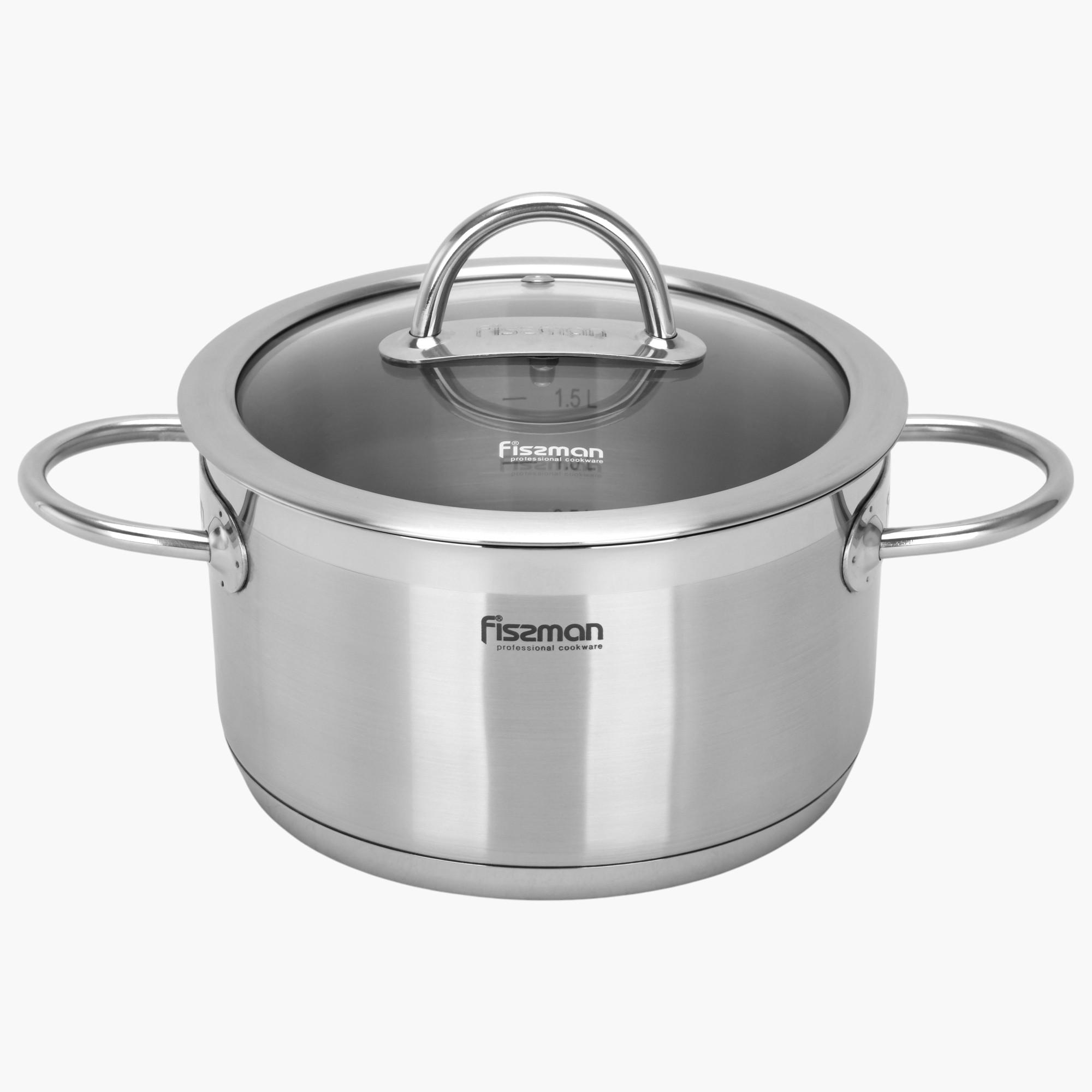Fissman Benjamin Stainless Steel Casserole with Glass Lid - 2.5 L-household-kitchen-cookware-potsandpans-image-1