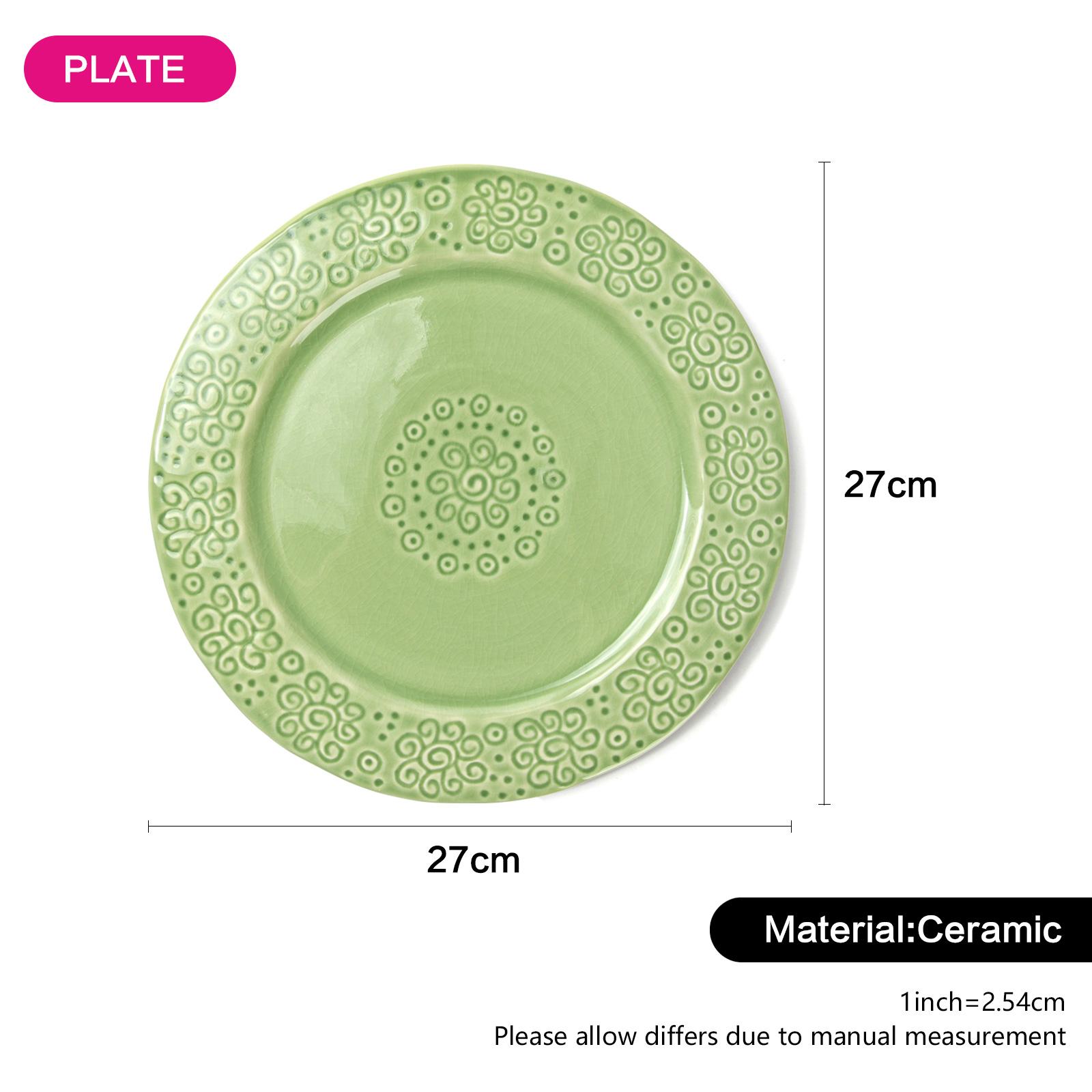 Ceramic Dinner Plate with Craquelure Effect - 27 cms-household-dining-dinnerware-plates-image-4