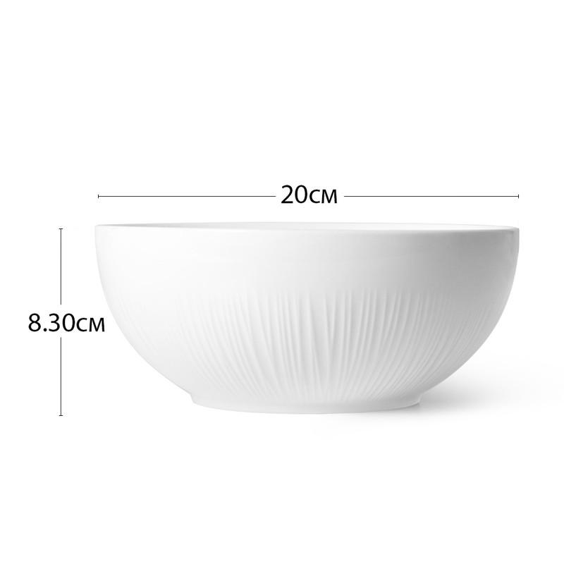 Fissman Bellagio Porcelain Bowl with Ribbed Detail-household-dining-dinnerware-bowls-image-4
