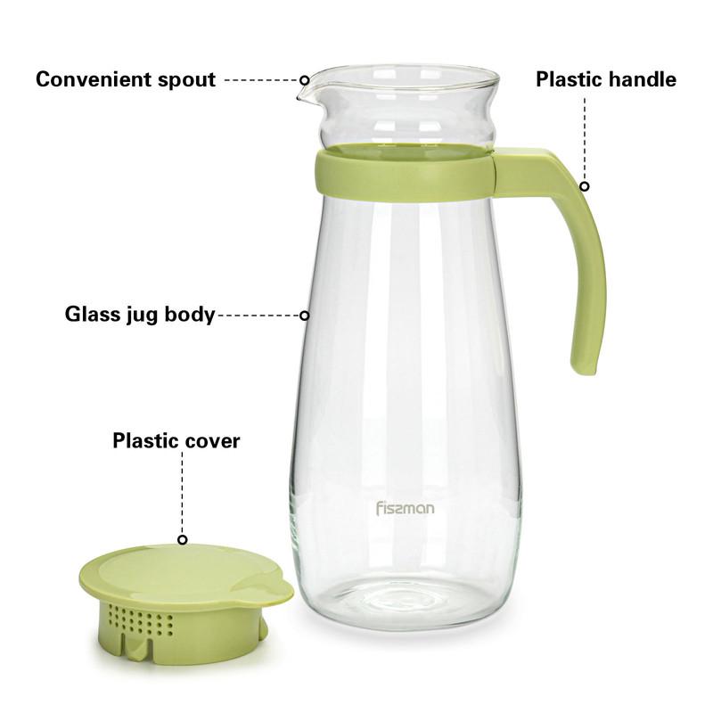 Glass Jug with Lid and Spout - 1.3 L-household-dining-drinkserveware-jugsdecantersandcarafes-image-4