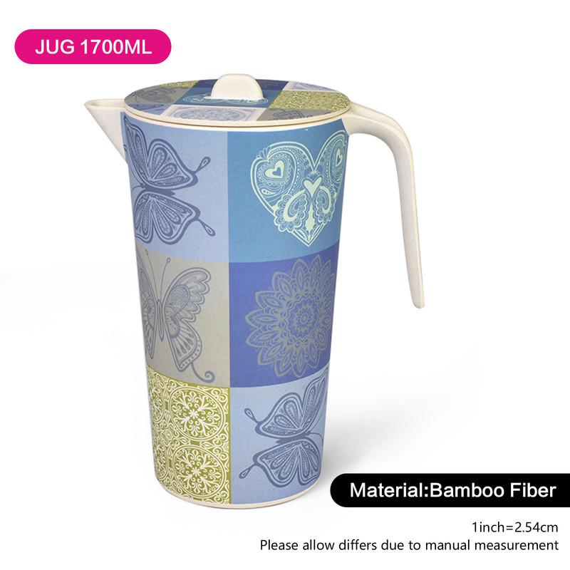 Fissman Butterfly Print Bamboo Fibre Pitcher Jug - 1.7 L-household-dining-drinkserveware-jugsdecantersandcarafes-image-2