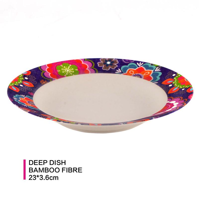Floral Print Bamboo Fibre Dinner Plate - 23 cms-household-dining-dinnerware-plates-image-2