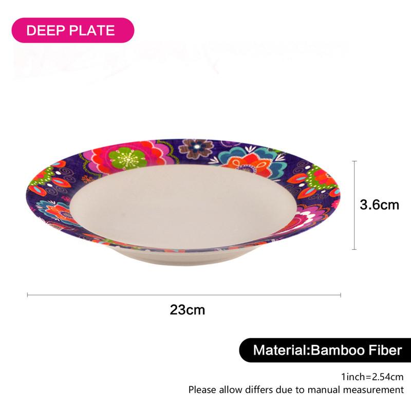 Floral Print Bamboo Fibre Dinner Plate - 23 cms-household-dining-dinnerware-plates-image-3