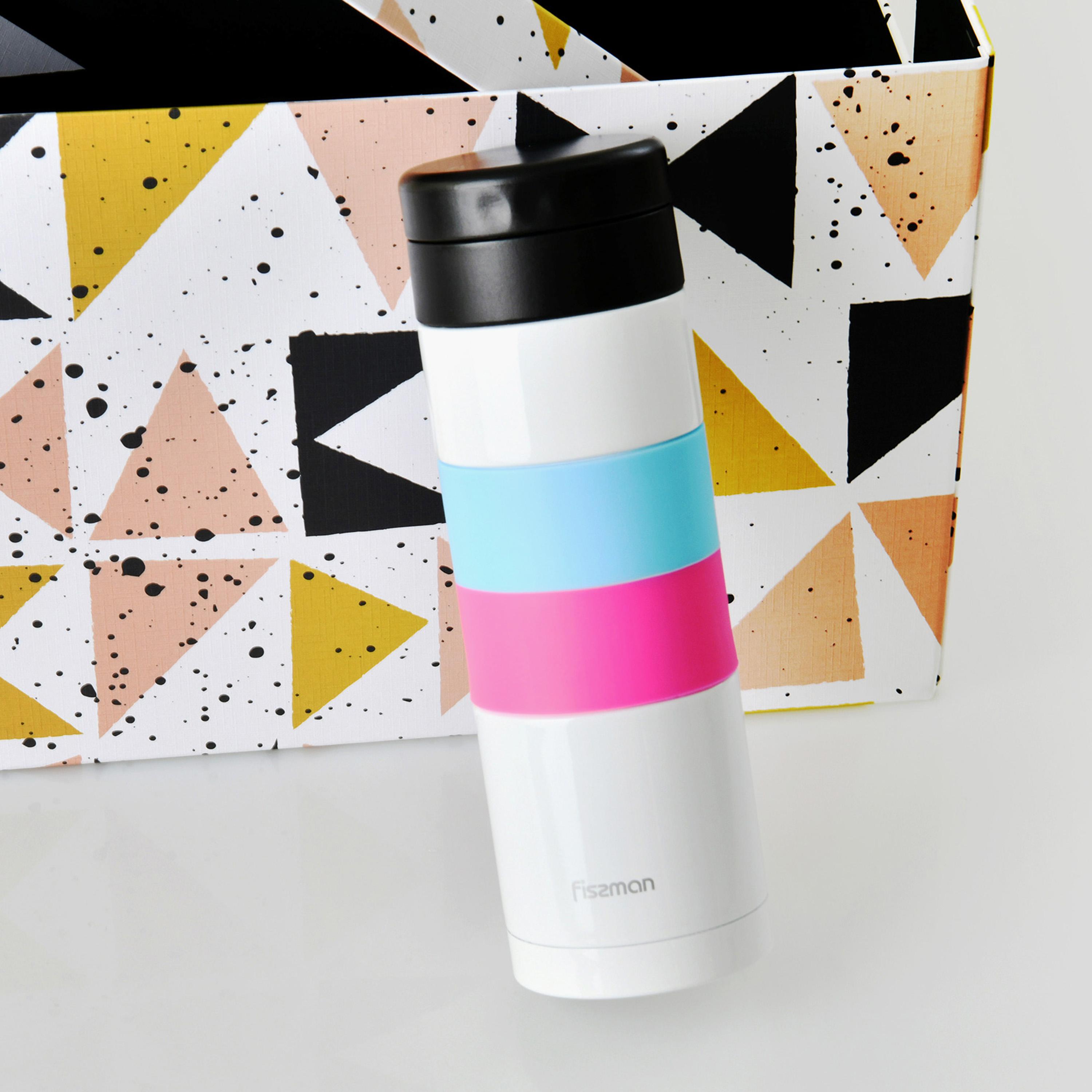 Colourblock Stainless Steel Double Wall Vacuum Bottle - 350 ml-household-dining-teaandcoffee-vacuumflaskscoffeeandteapots-image-1