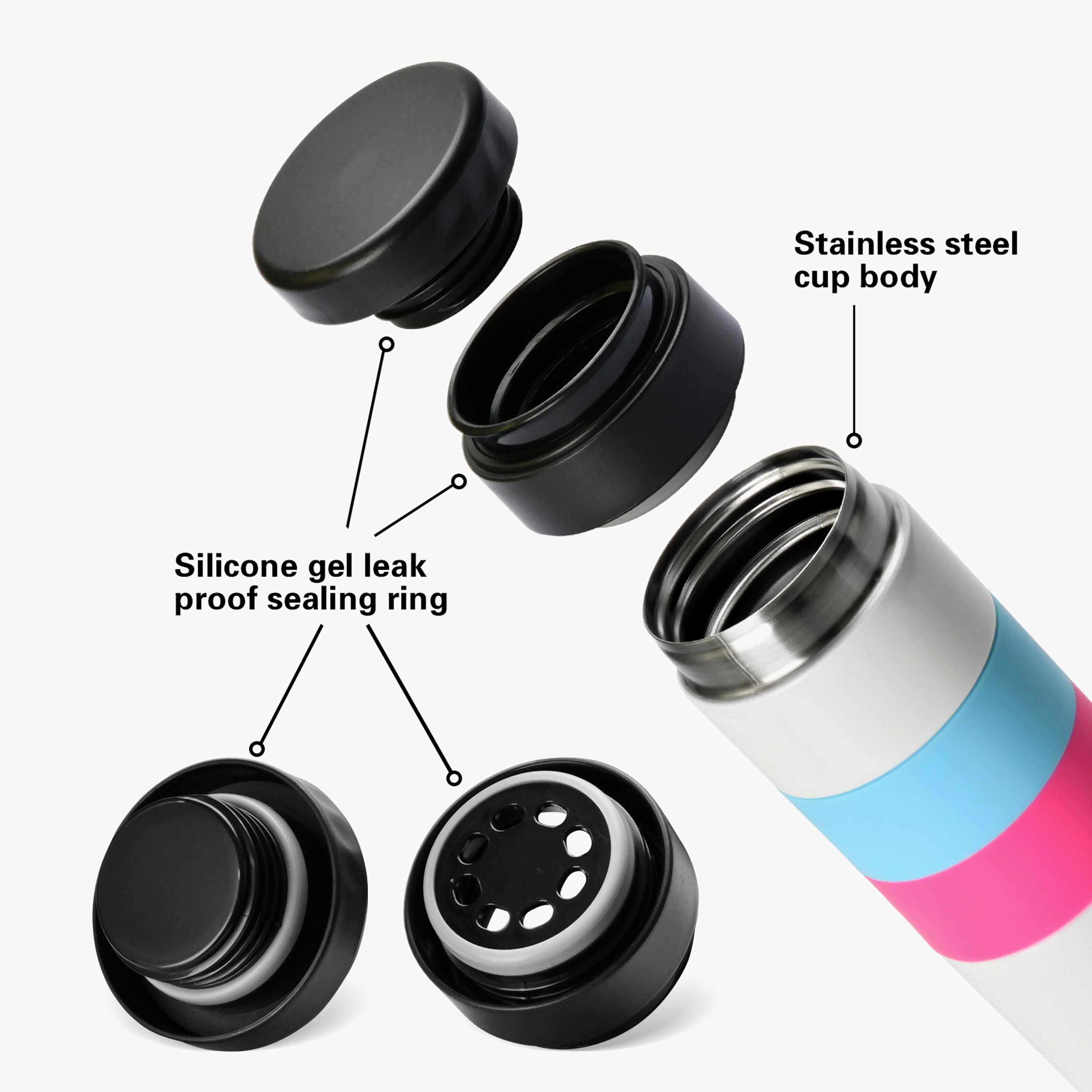 Colourblock Stainless Steel Double Wall Vacuum Bottle - 350 ml-household-dining-teaandcoffee-vacuumflaskscoffeeandteapots-image-4