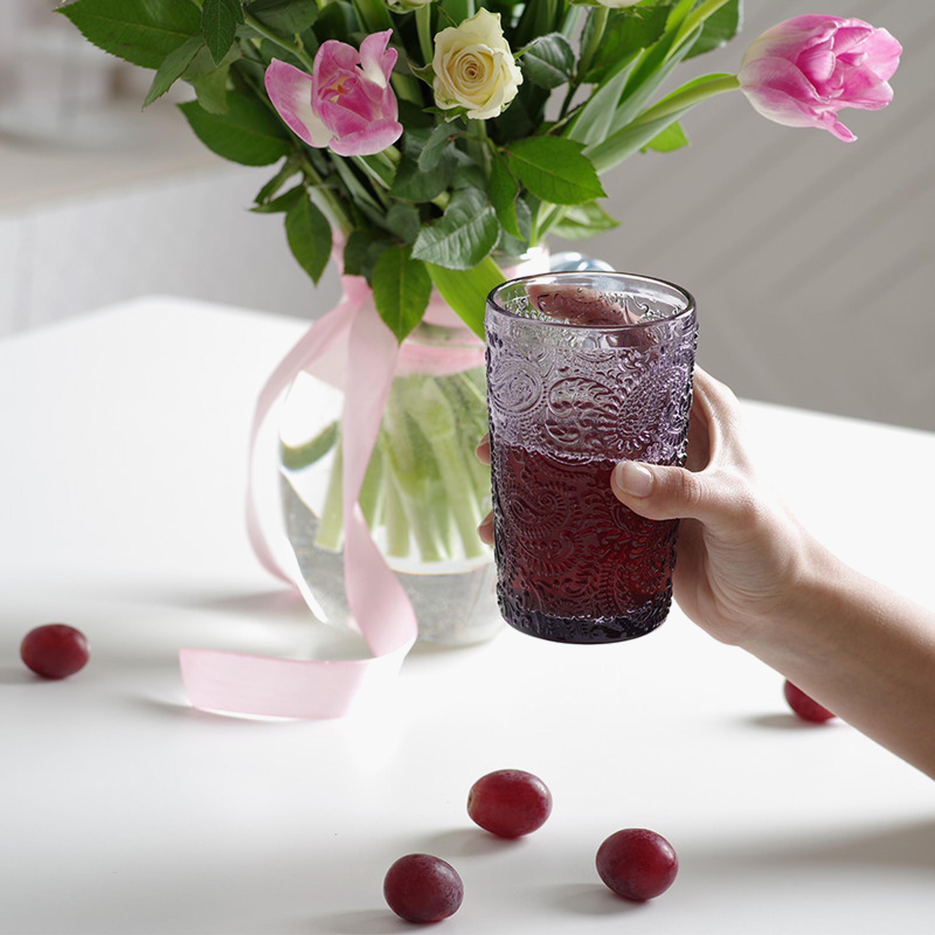 Embossed Glass Tumbler - 320 ml-household-dining-glassware-drinkingglasses-image-5