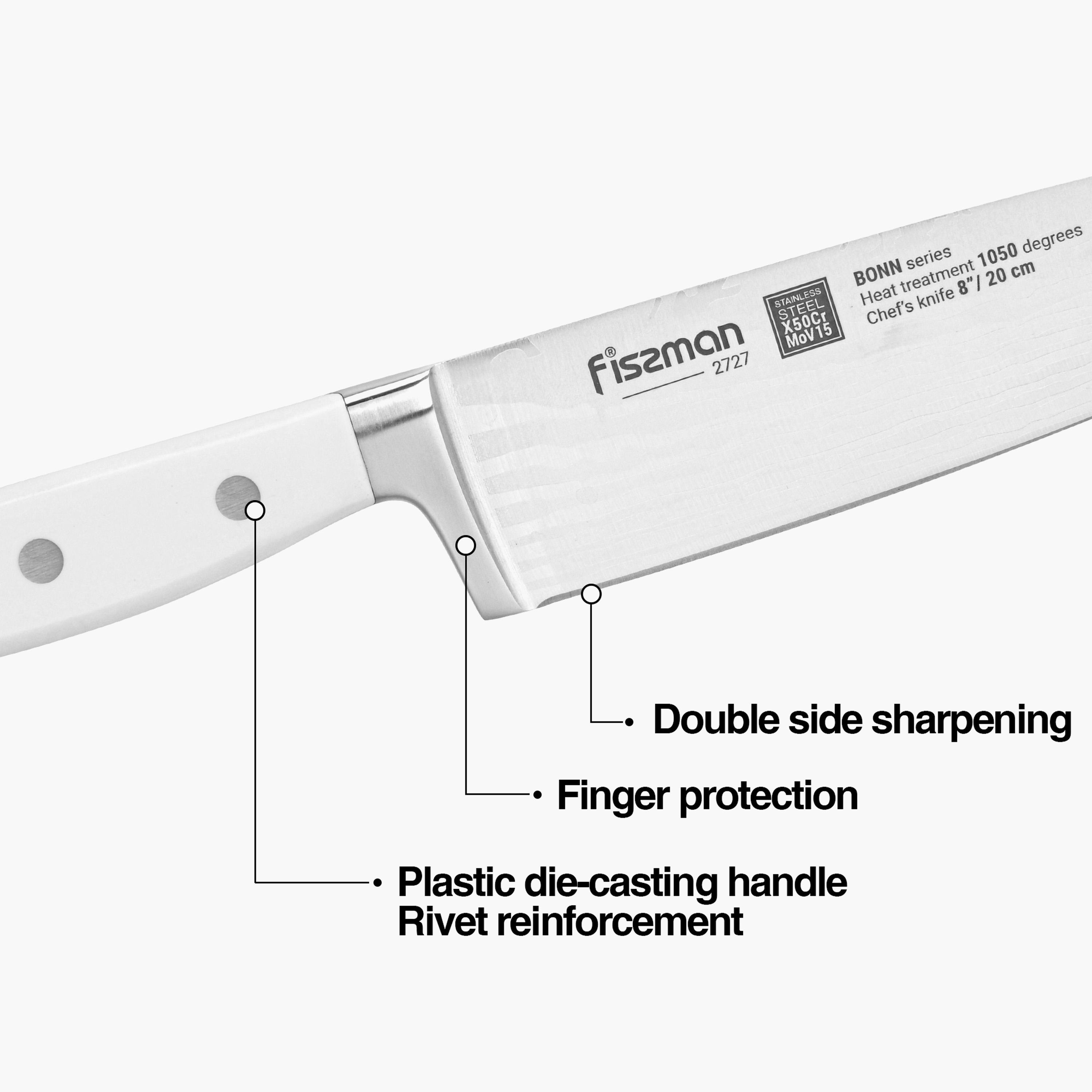 Fissman 8-inch Stainless Steel Chef's Knife - Bonn-household-kitchen-kitchentoolsandutensils-knives-image-2