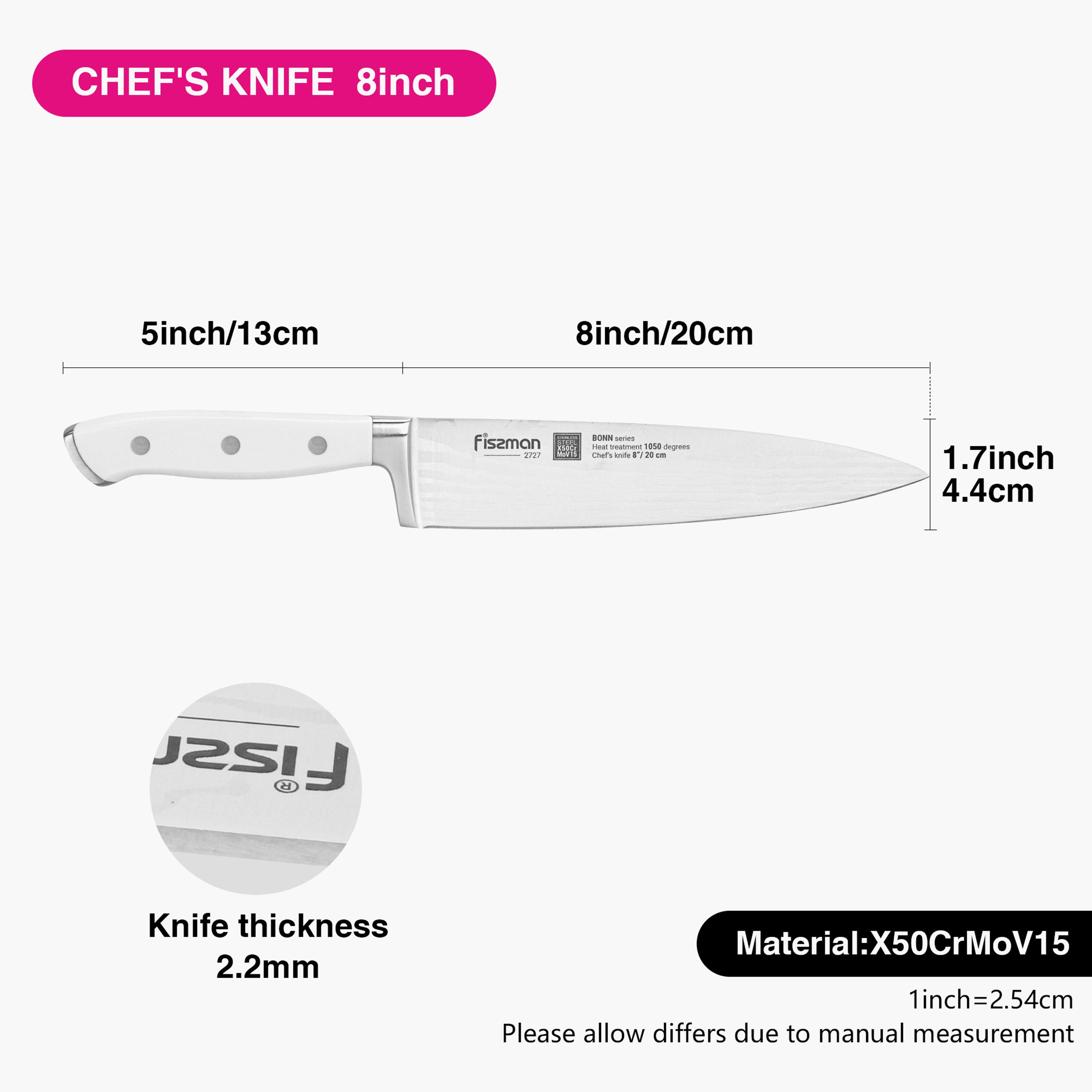 Fissman 8-inch Stainless Steel Chef's Knife - Bonn-household-kitchen-kitchentoolsandutensils-knives-image-4