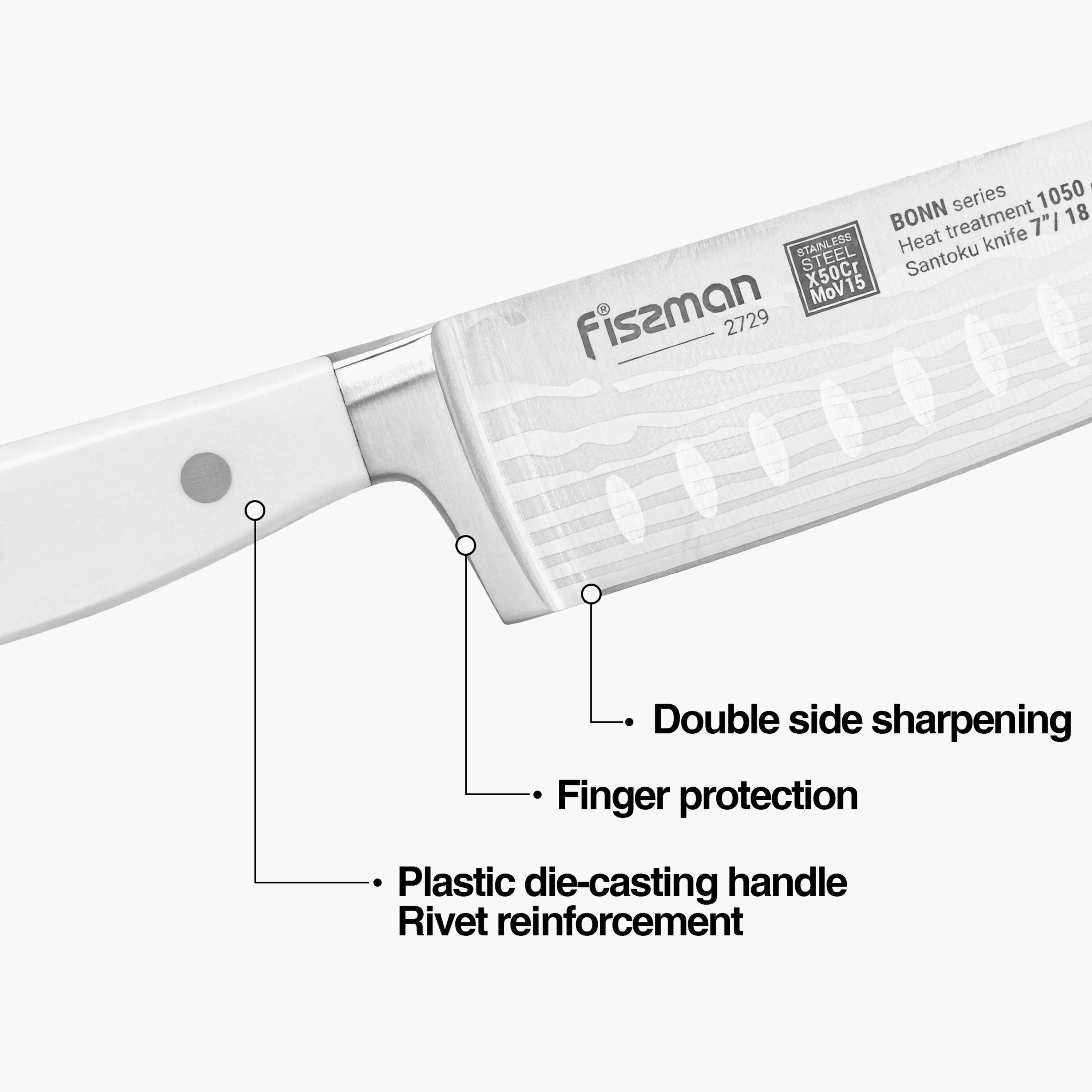 Fissman 7-inch Stainless Steel Santoku Knife - Bonn-household-kitchen-kitchentoolsandutensils-knives-image-2