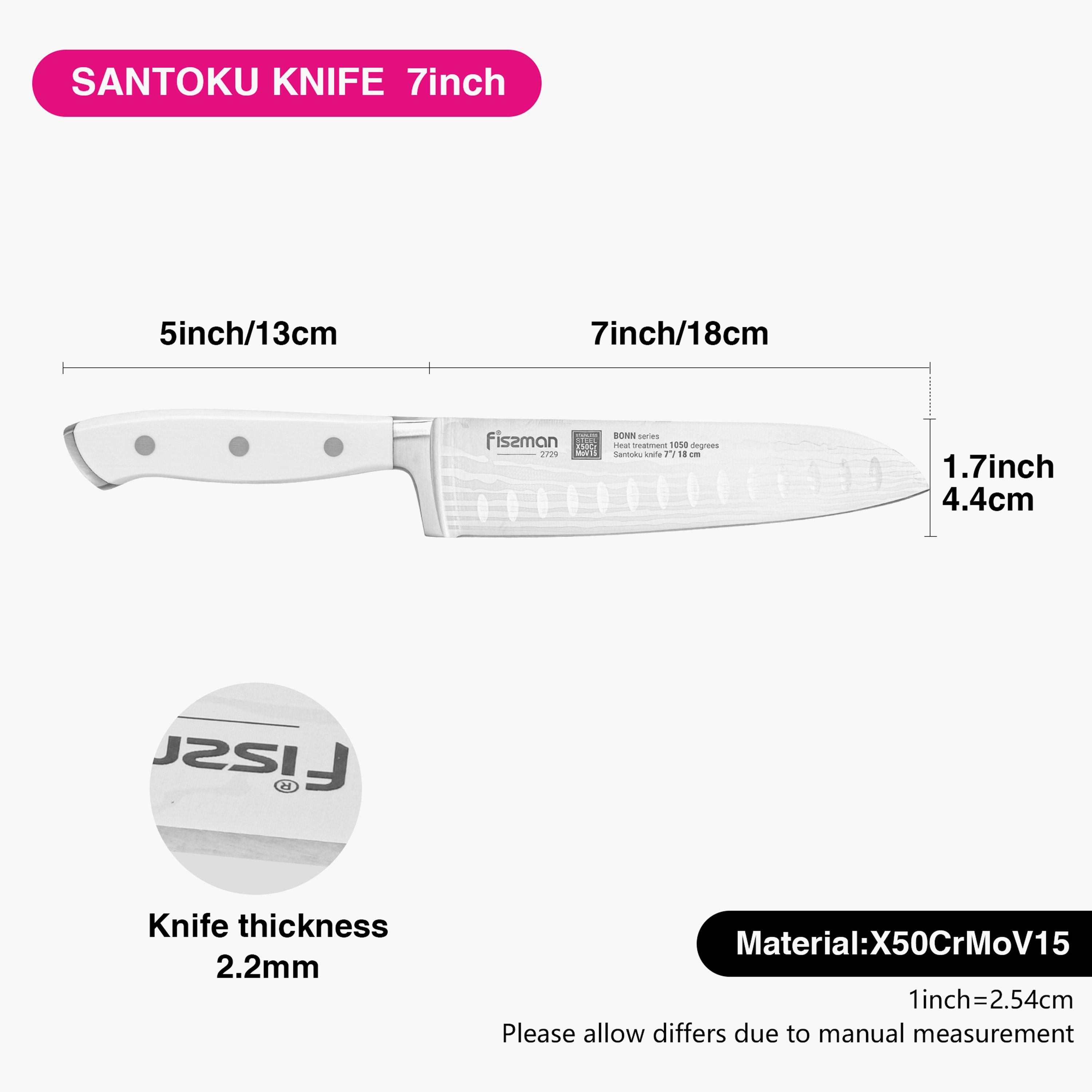 Fissman 7-inch Stainless Steel Santoku Knife - Bonn-household-kitchen-kitchentoolsandutensils-knives-image-4