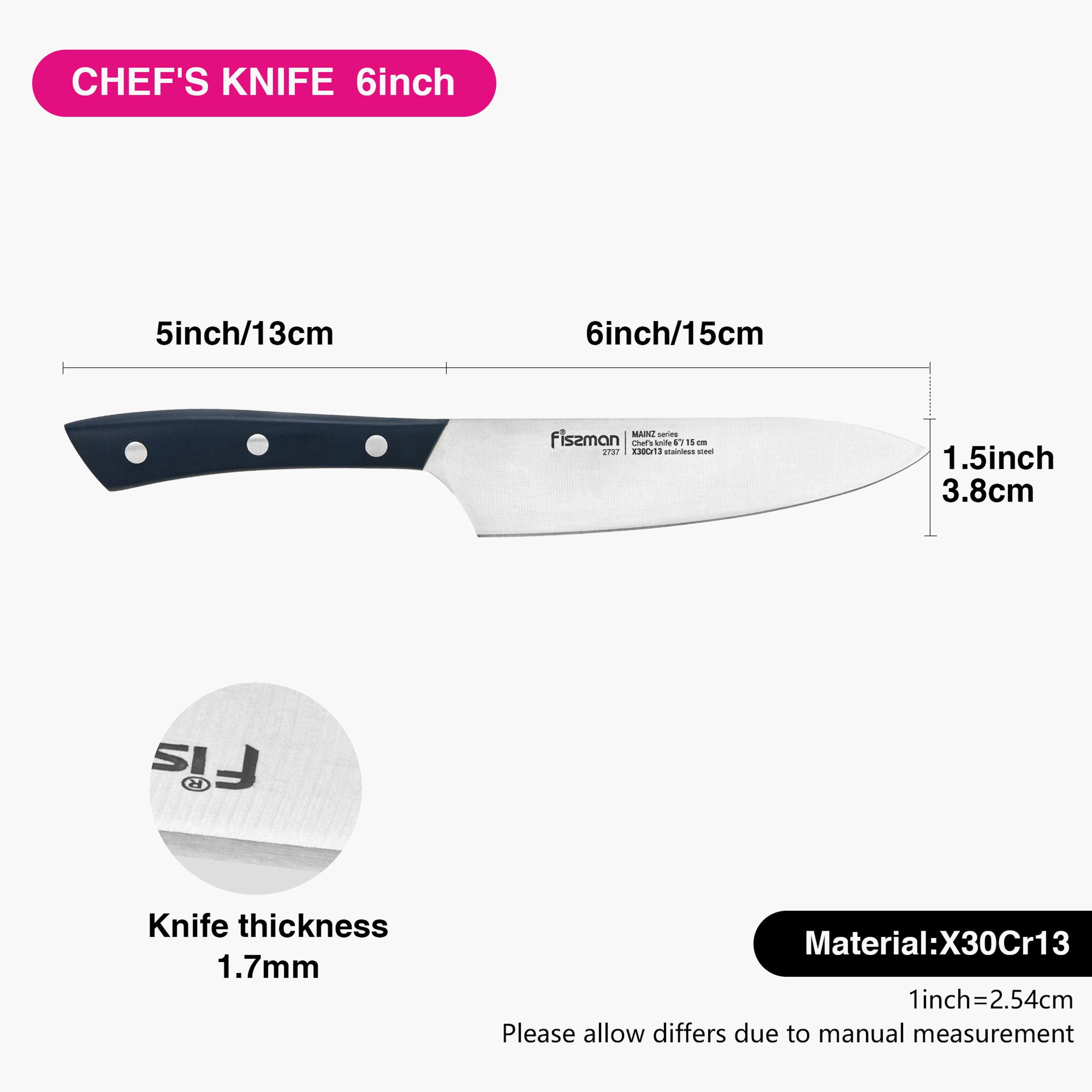 سكين شيف 6 بوصة ستانلس ستيل من فيسمان - ماينز-household-kitchen-kitchentoolsandutensils-knives-image-3