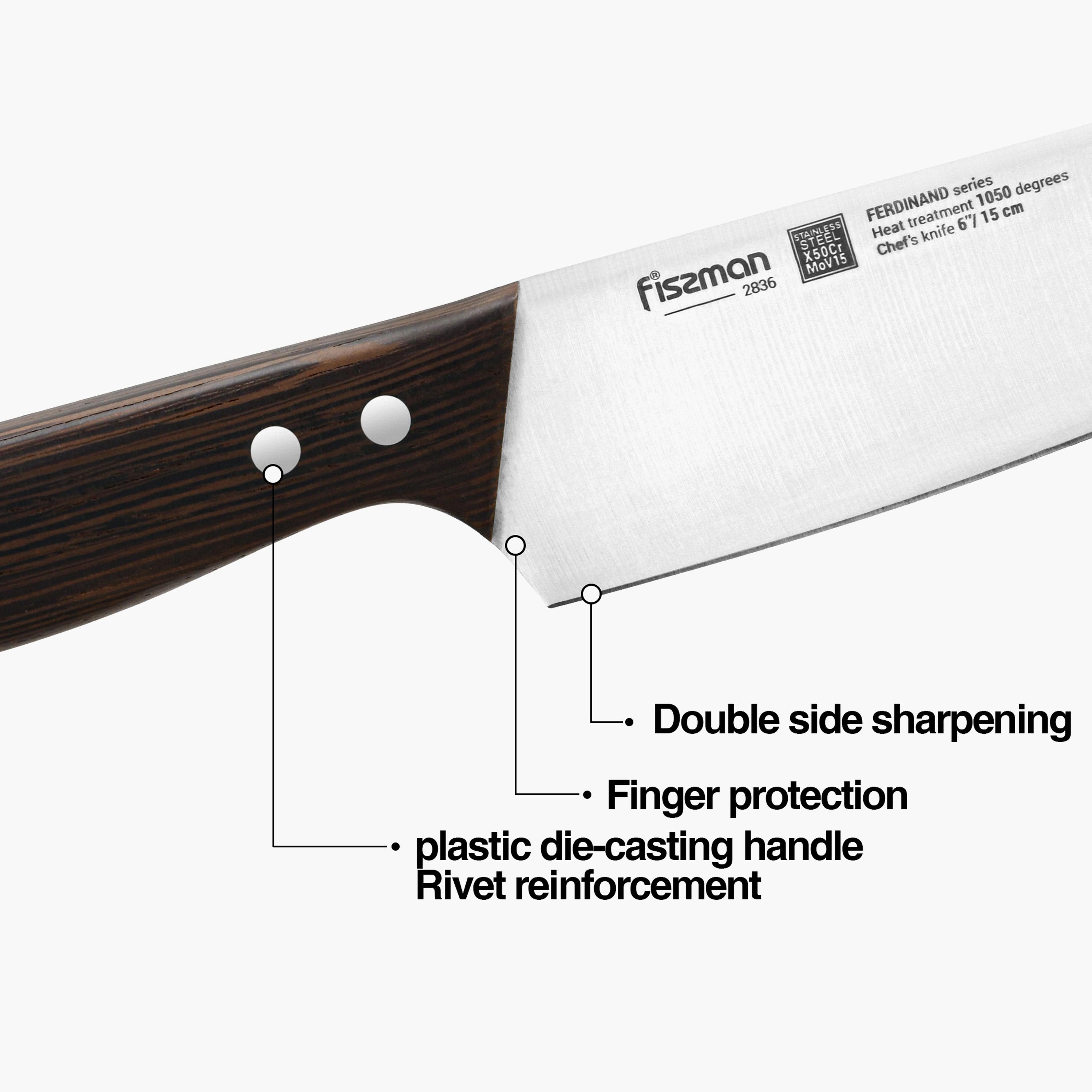 سكين شيف 6 بوصة ستانلس ستيل من فيسمان - فيرديناند-household-kitchen-kitchentoolsandutensils-knives-image-2
