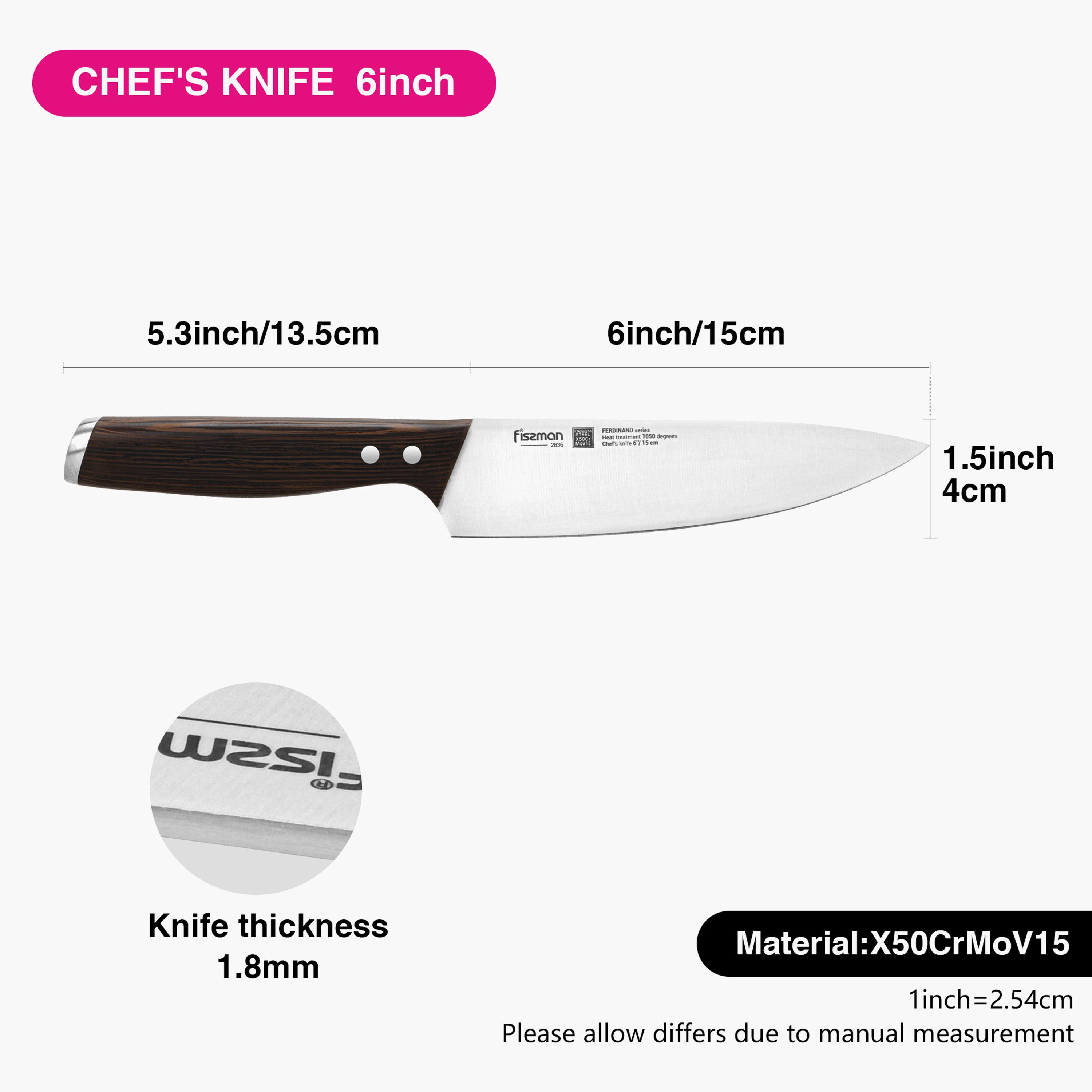 سكين شيف 6 بوصة ستانلس ستيل من فيسمان - فيرديناند-household-kitchen-kitchentoolsandutensils-knives-image-4