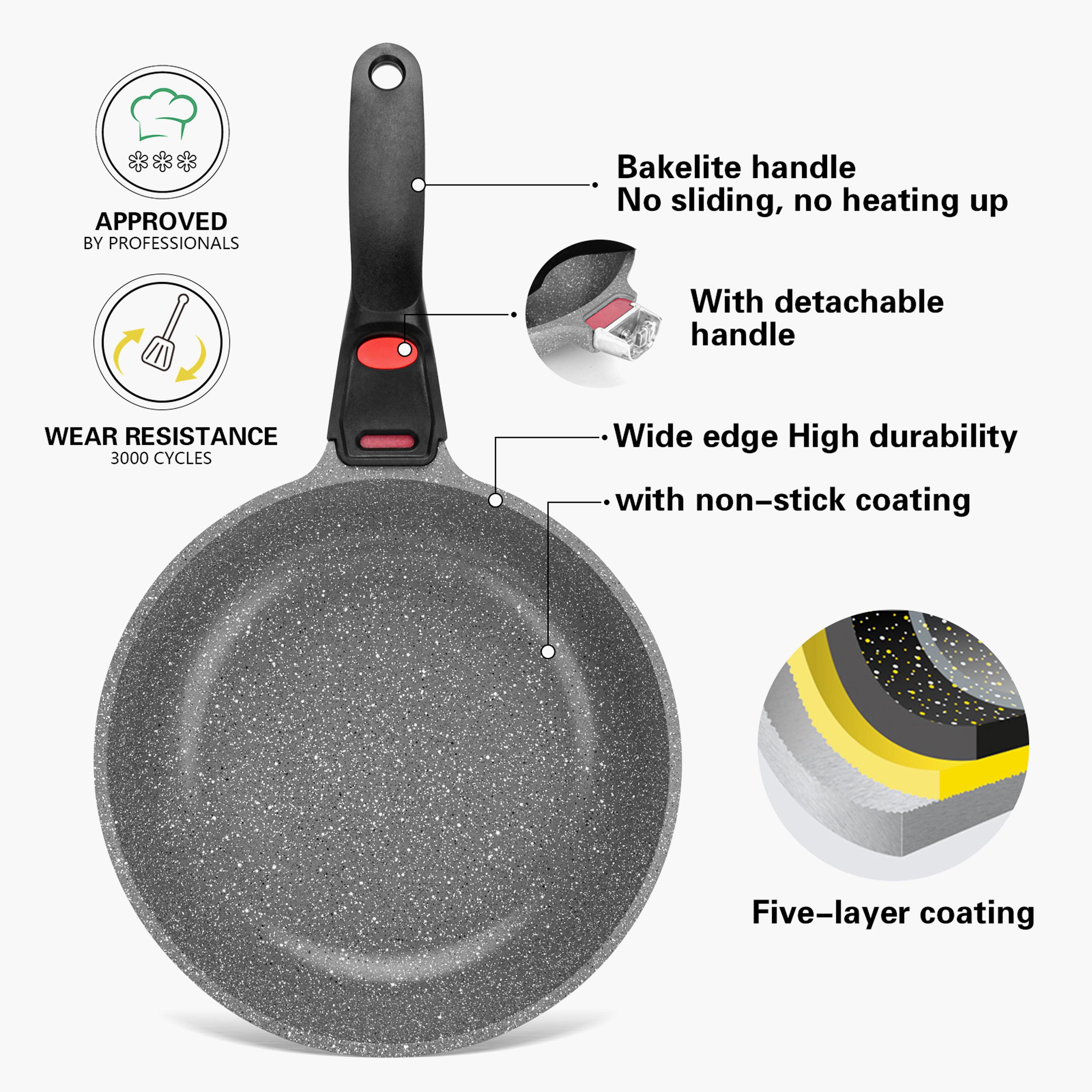 La Granite Frying Pan with Detachable Handle - 28 cms-household-kitchen-cookware-potsandpans-image-3