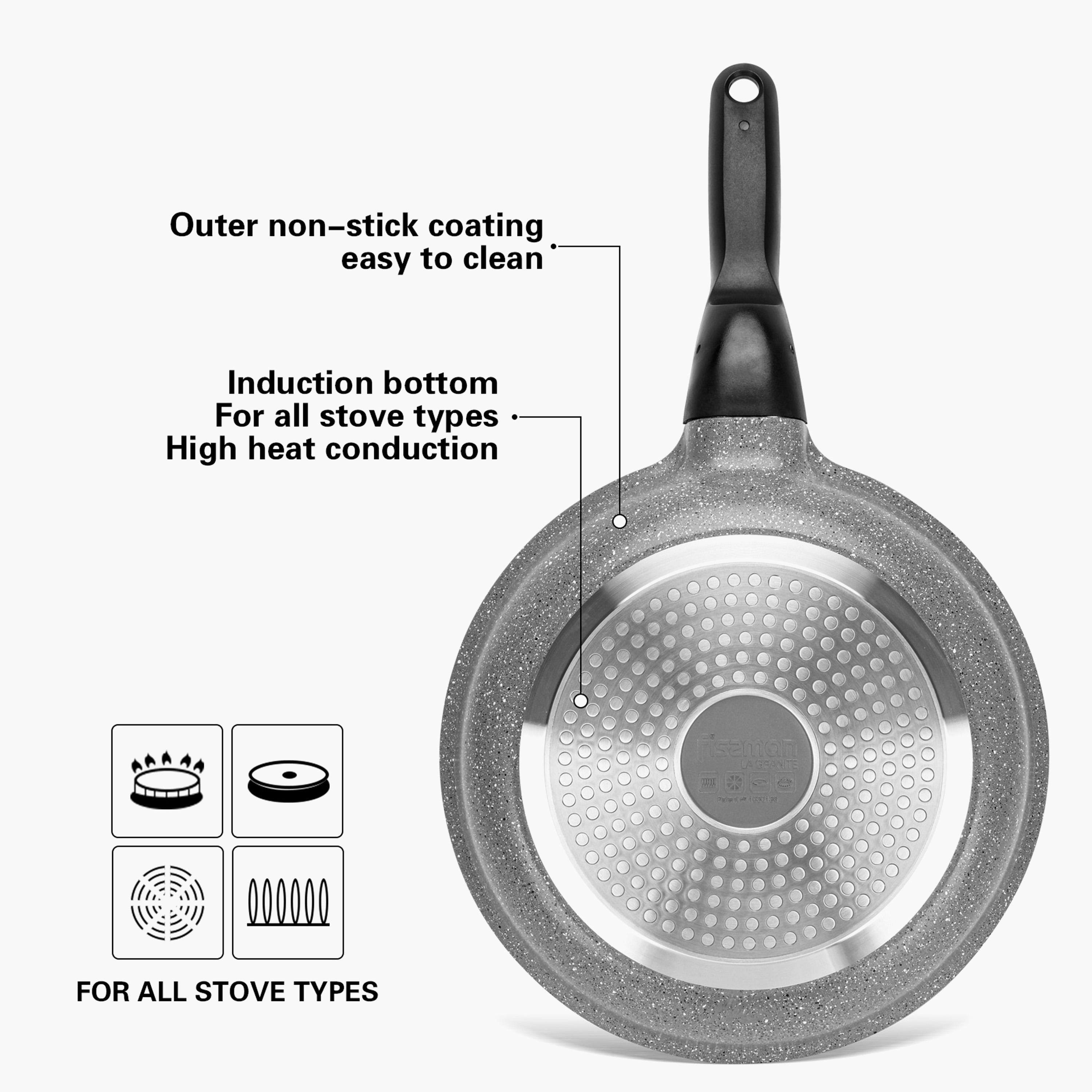 La Granite Frying Pan with Detachable Handle - 28 cms-household-kitchen-cookware-potsandpans-image-4