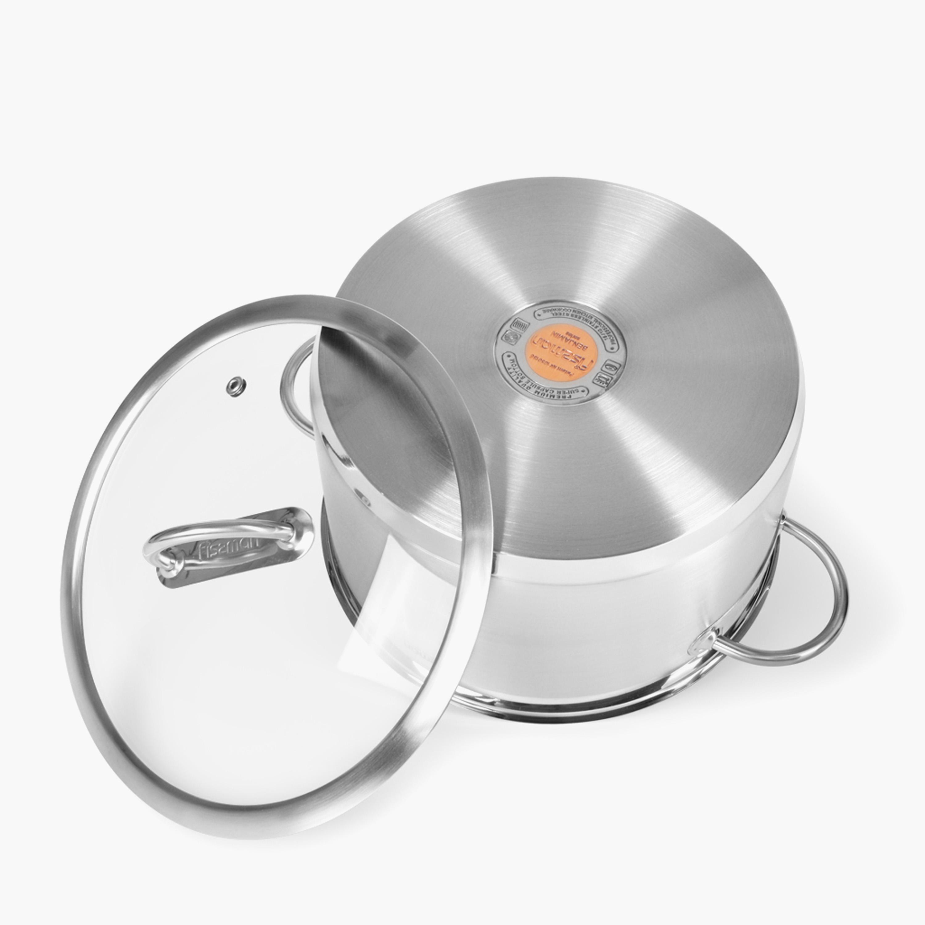 Fissman Benjamin Stainless Steel Casserole with Lid - 9.8 L-household-kitchen-cookware-potsandpans-image-2