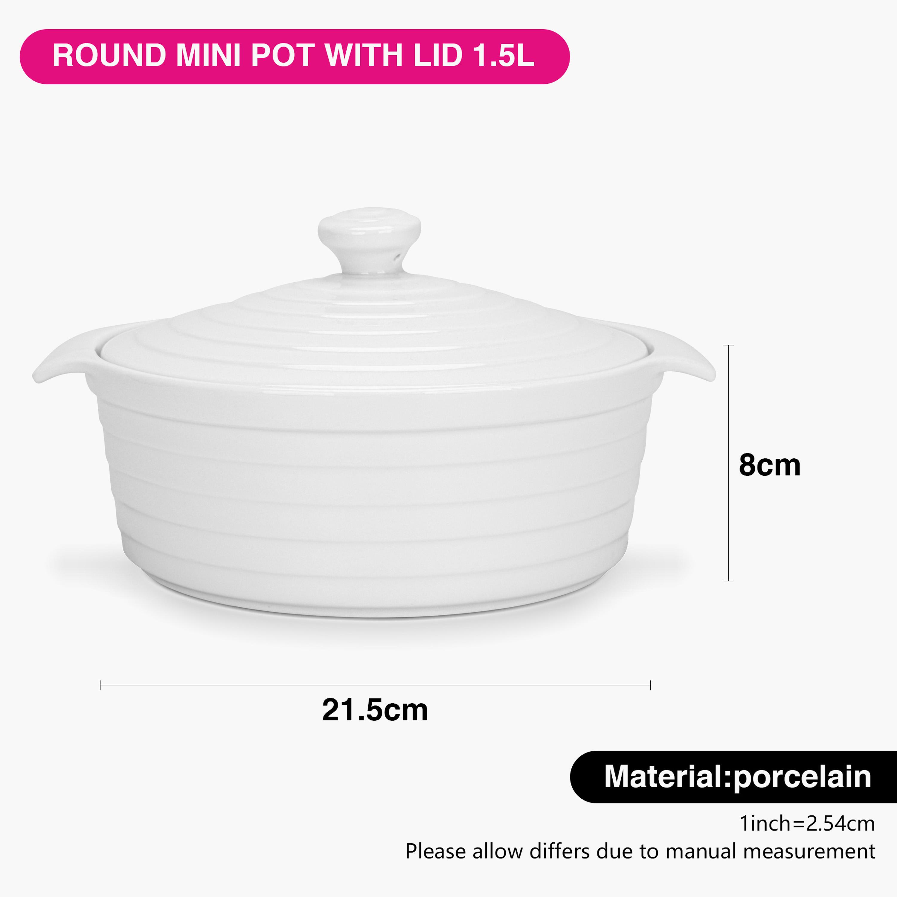 قدر صغير بورسلان بغطاء من فيسمان - 1.5 لتر-household-kitchen-bakeware-bakingdishes-image-3