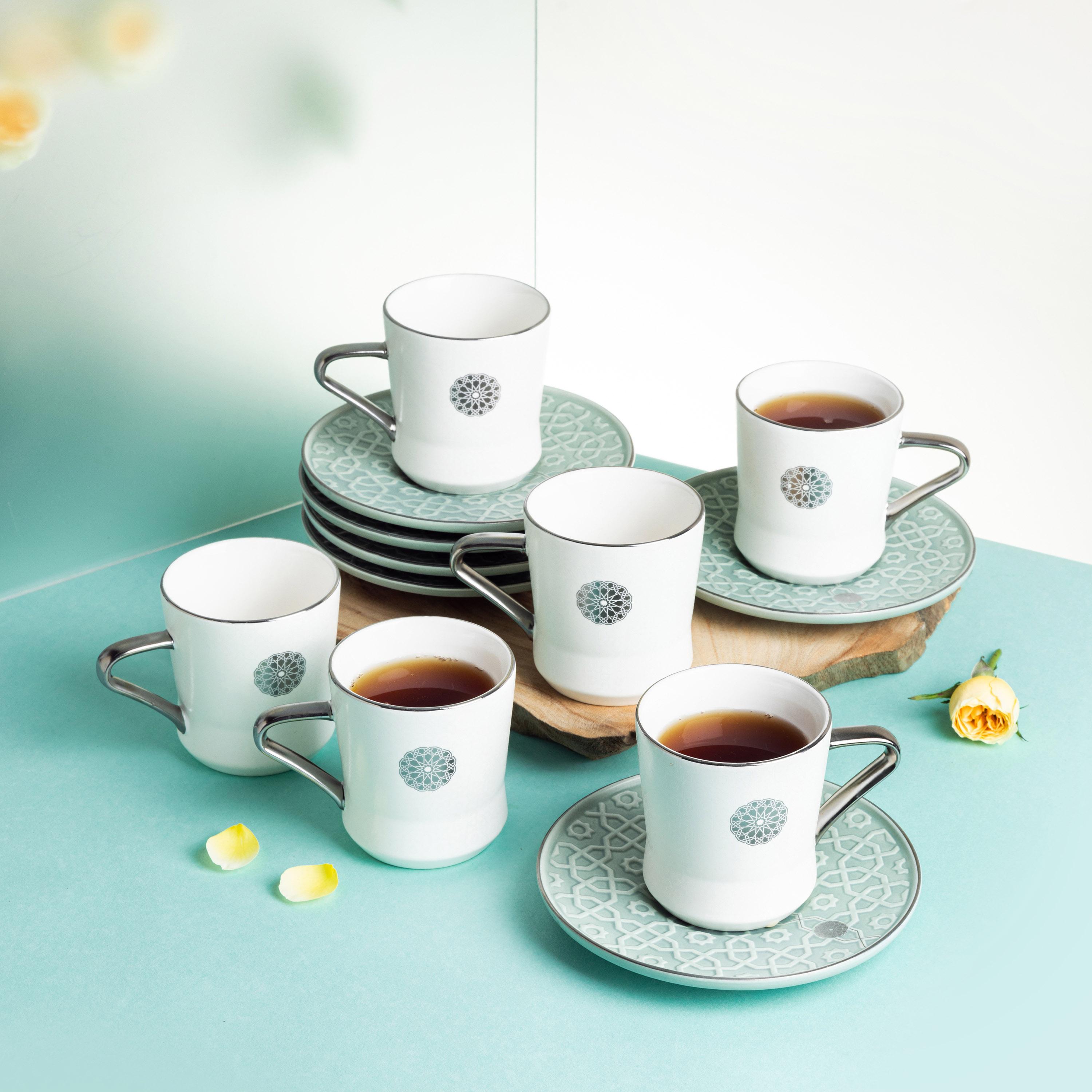طقم فناجين وصحون منقوش 12 قطعة من أوتانتك-household-dining-teaandcoffee-teaandcoffeesets-image-1