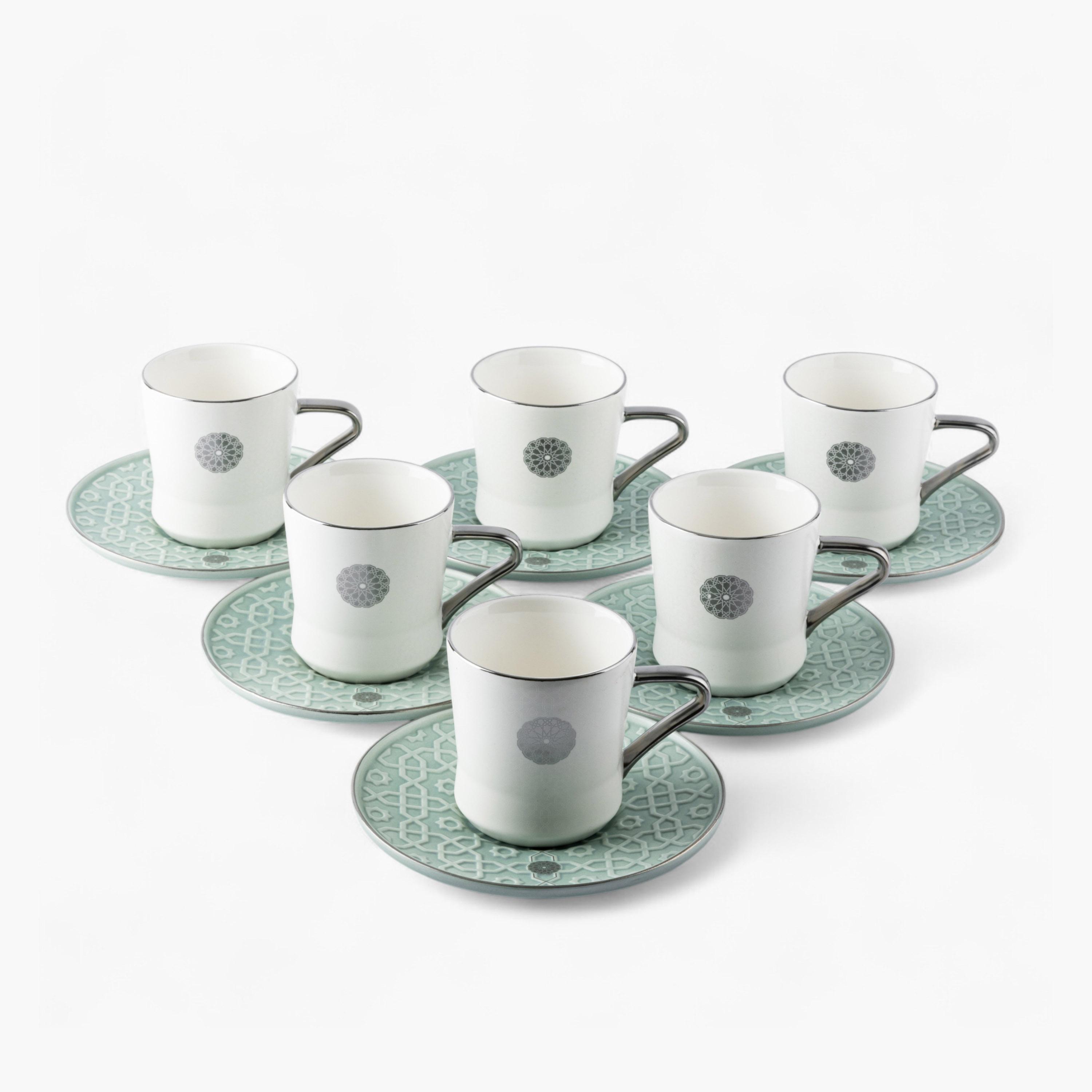طقم فناجين وصحون منقوش 12 قطعة من أوتانتك-household-dining-teaandcoffee-teaandcoffeesets-image-4