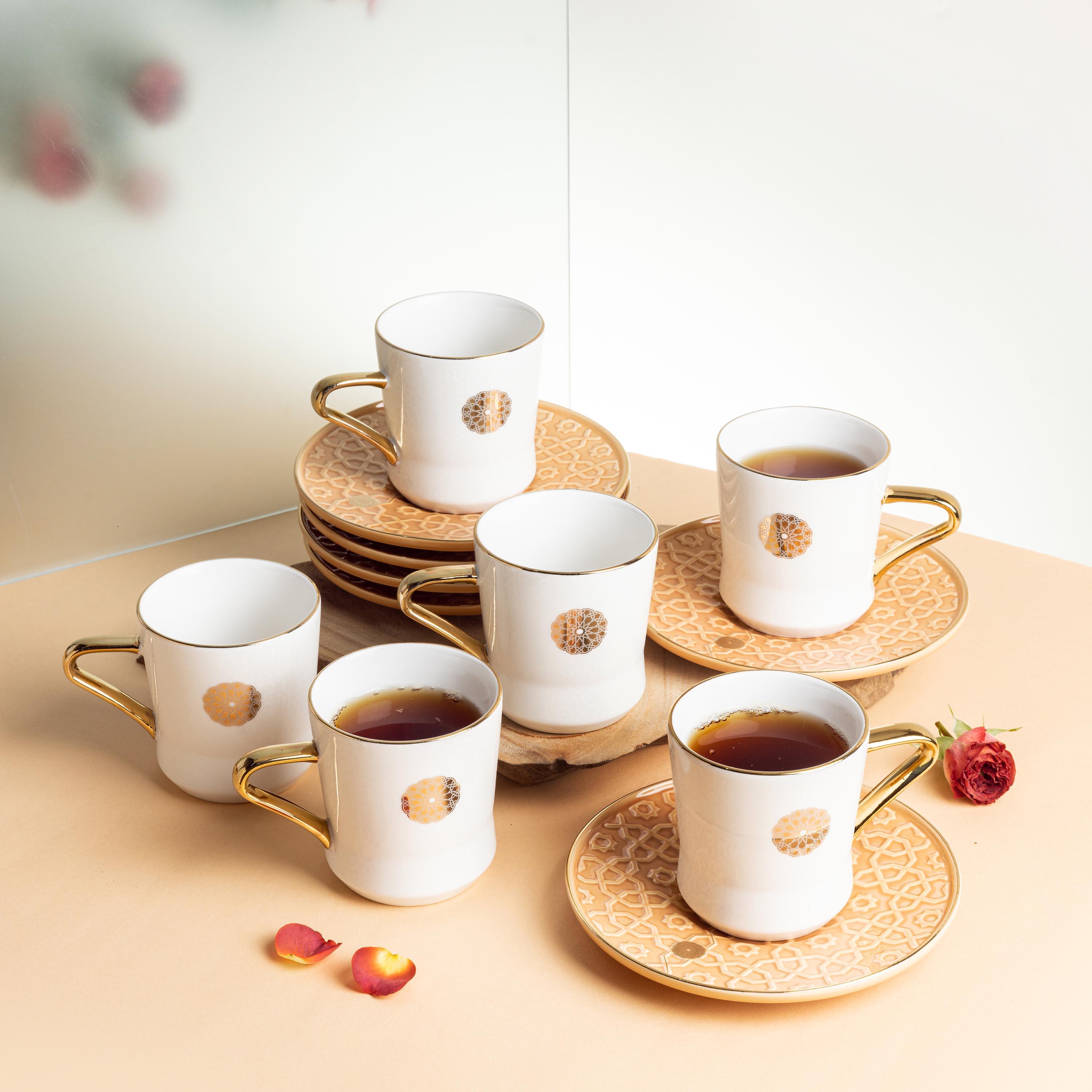 Embossed 12-Piece Cup and Saucer Set-household-dining-teaandcoffee-teaandcoffeesets-image-1